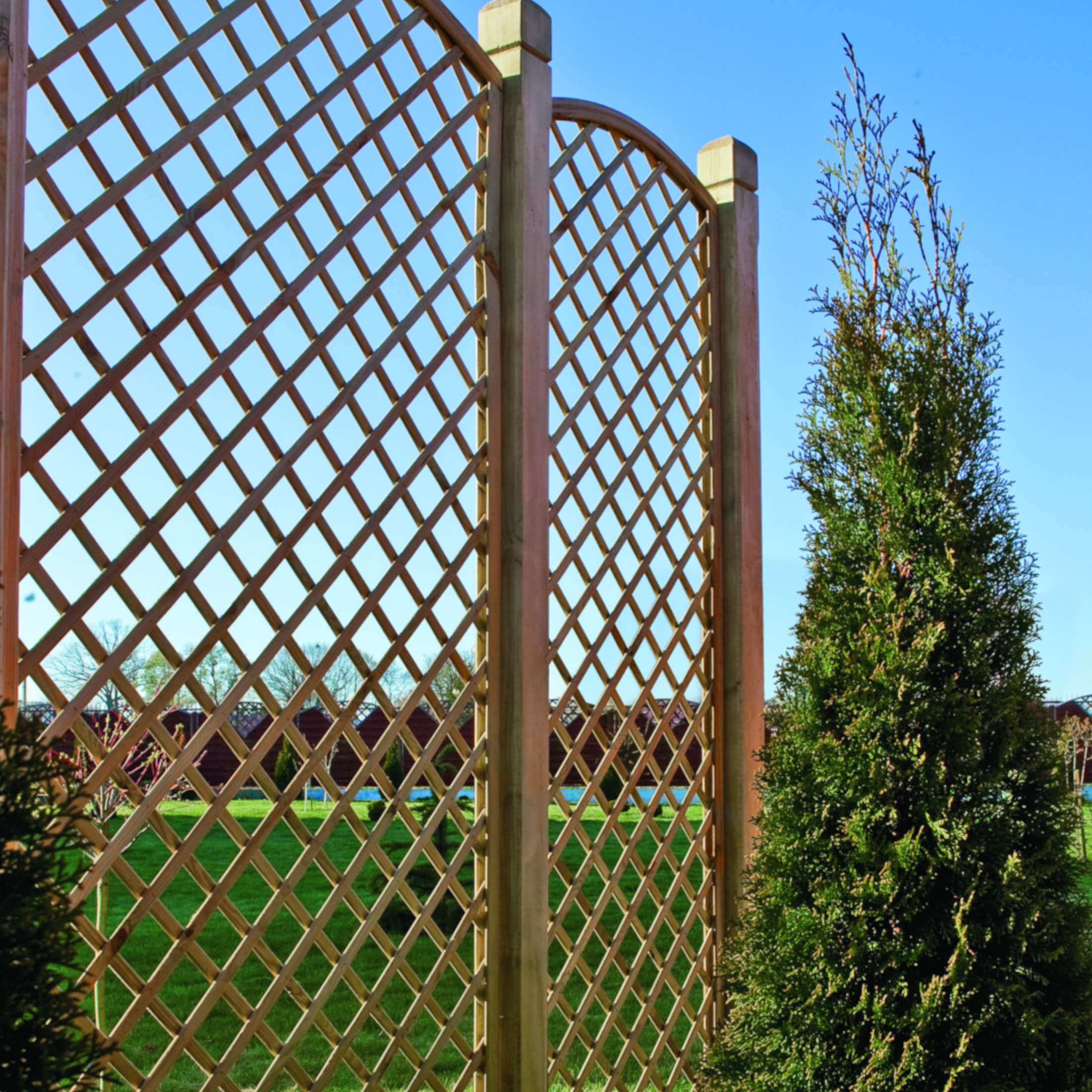 90x180 cm arched impregnated wooden grill panel