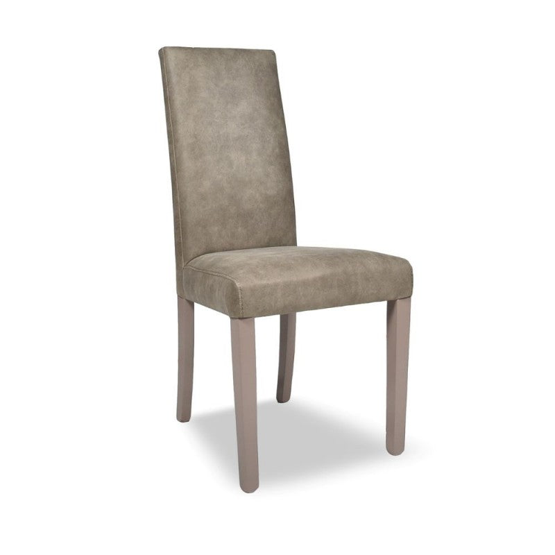 Set of "Nancy" dining chairs upholstered in fabric with wooden legs cm 47x47 101h