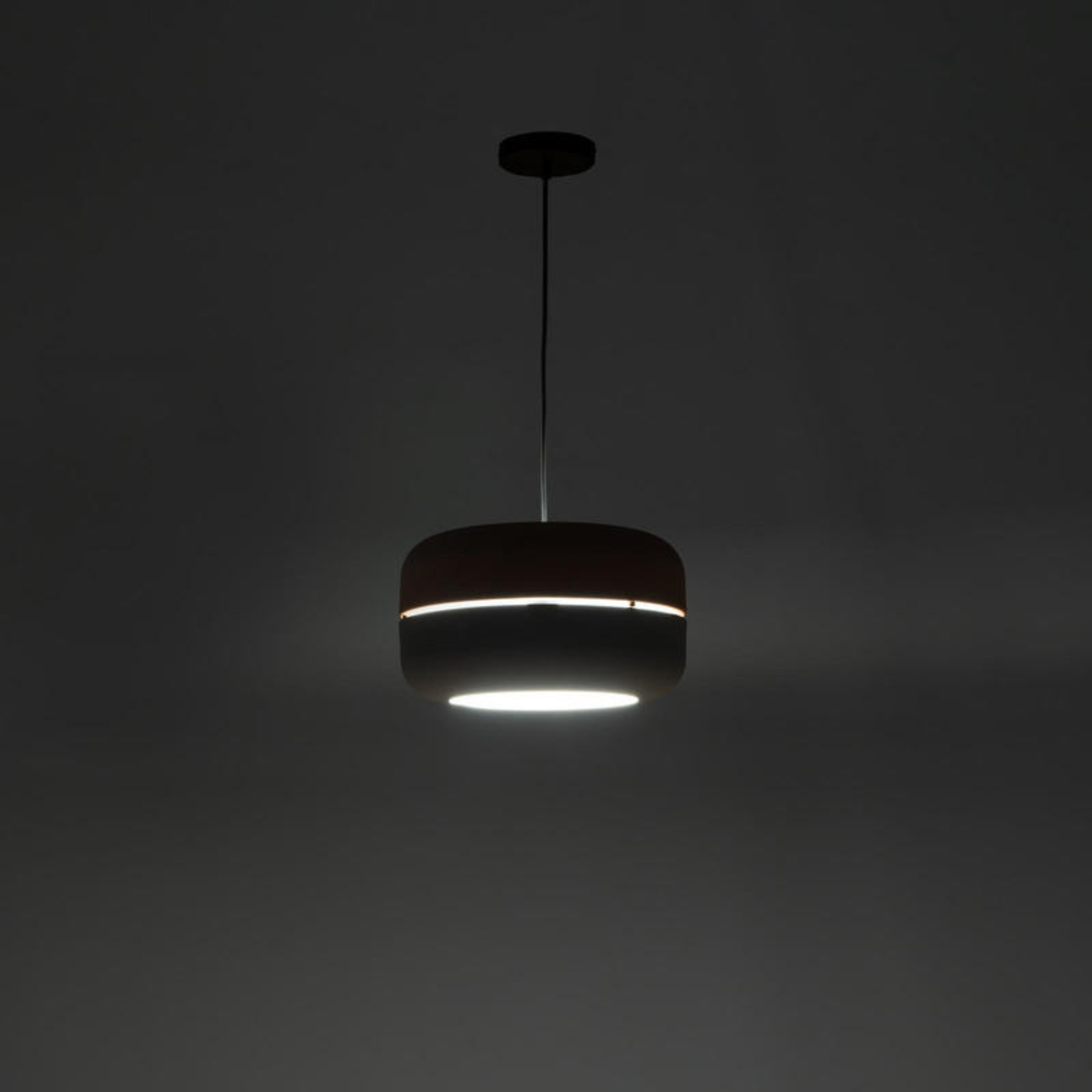 Metal lamp with "Spica" lampshade, floor, table and hanging