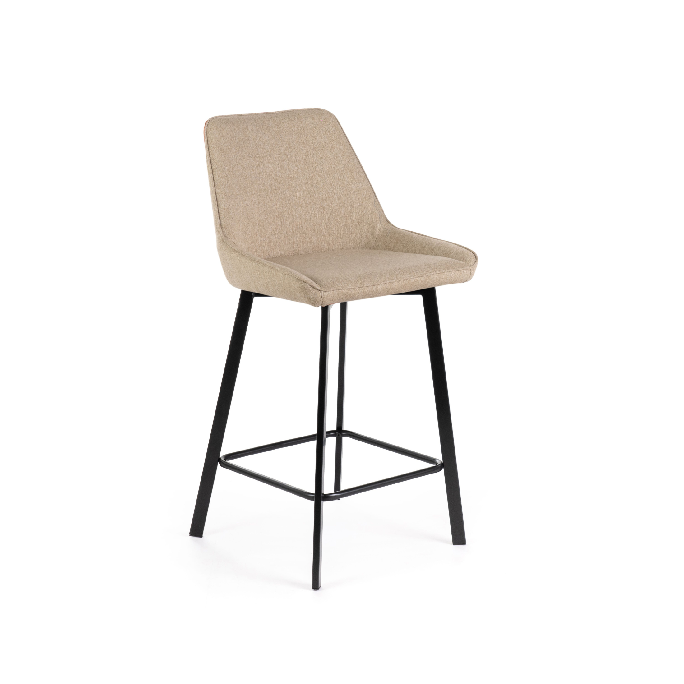 Set of "Fox" high stools in padded fabric with footrest cm 44x50 94h