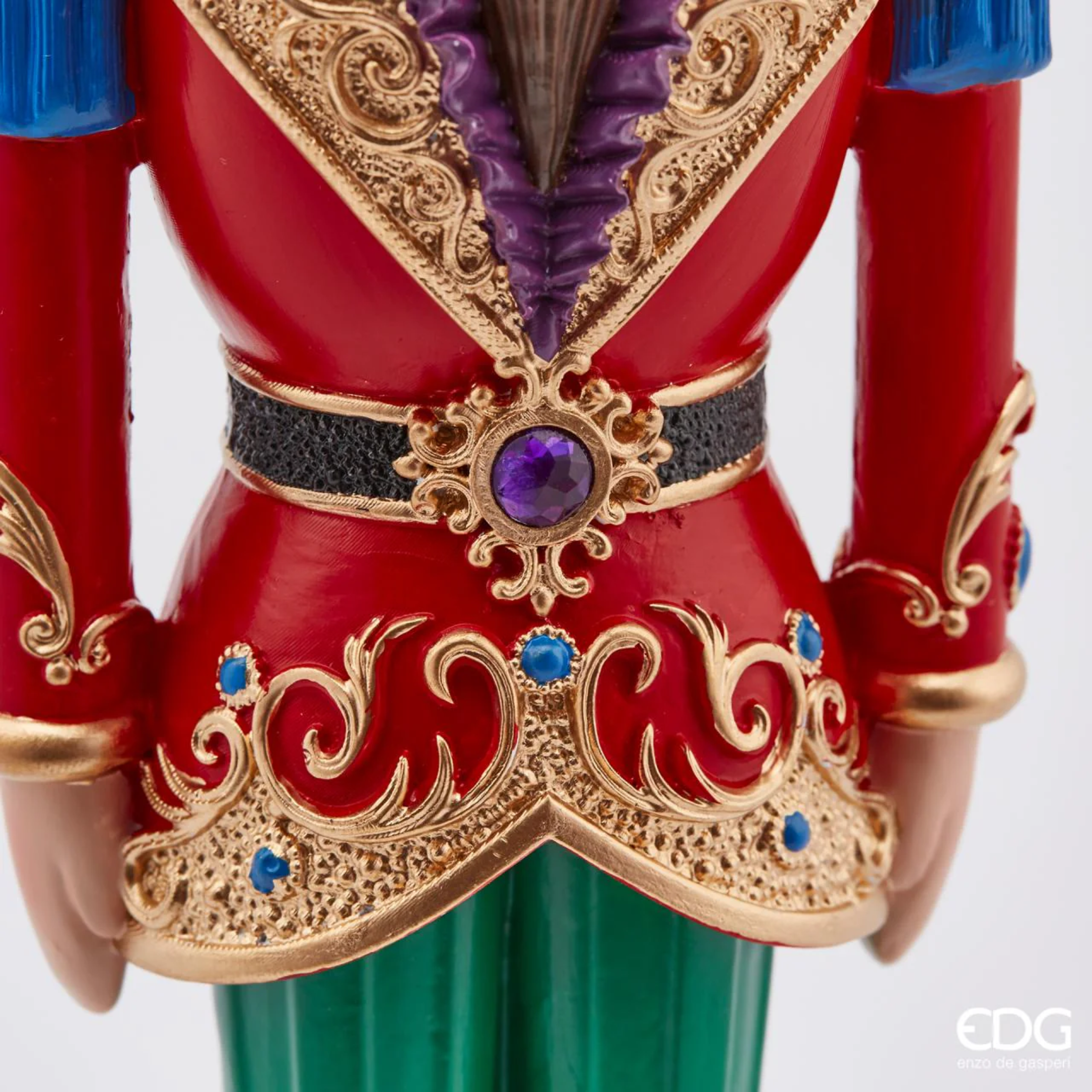 Multicolored LED illuminated Christmas soldier, festive decoration, 35 cm high.