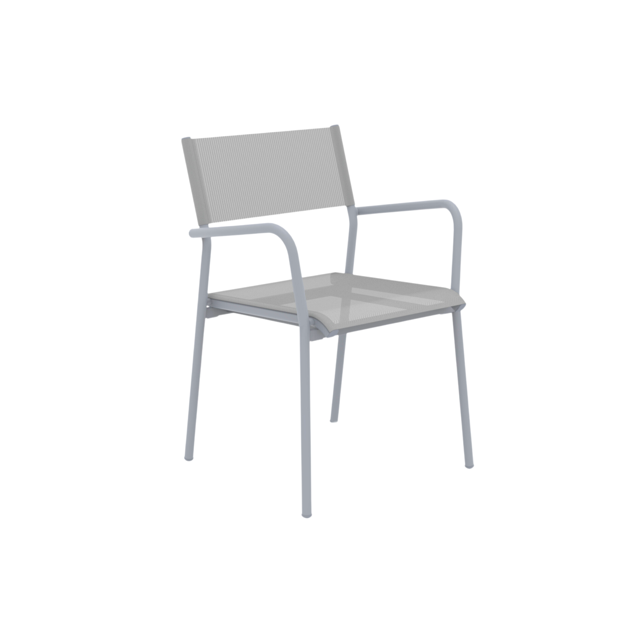 Set of chairs with seat and backrest in "Emma" fabric for the garden, stackable, 59x56 cm, 83h
