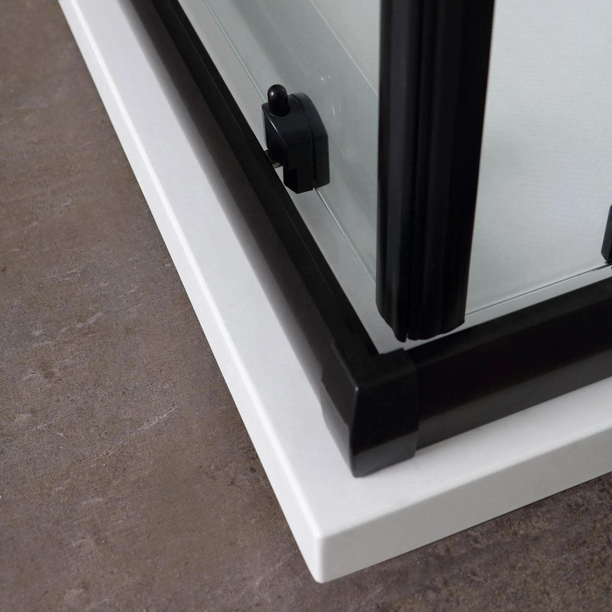 Box doccia quadrato "Cielo" in vetro trasparente con profilo nero opaco h 190 cm - MondoViro