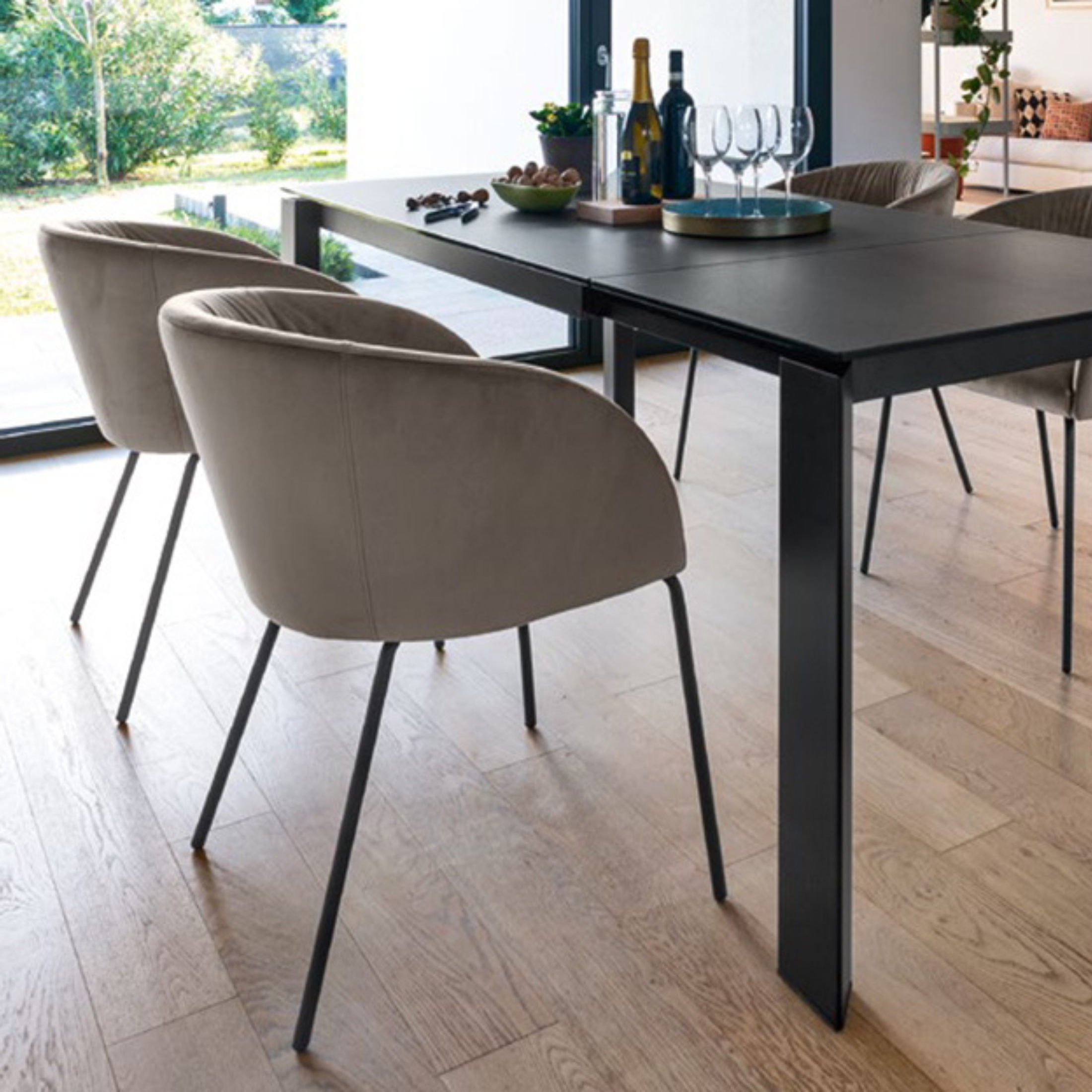 Modern living room chair "Rosie Soft" with padded seat cm 55x59 79h