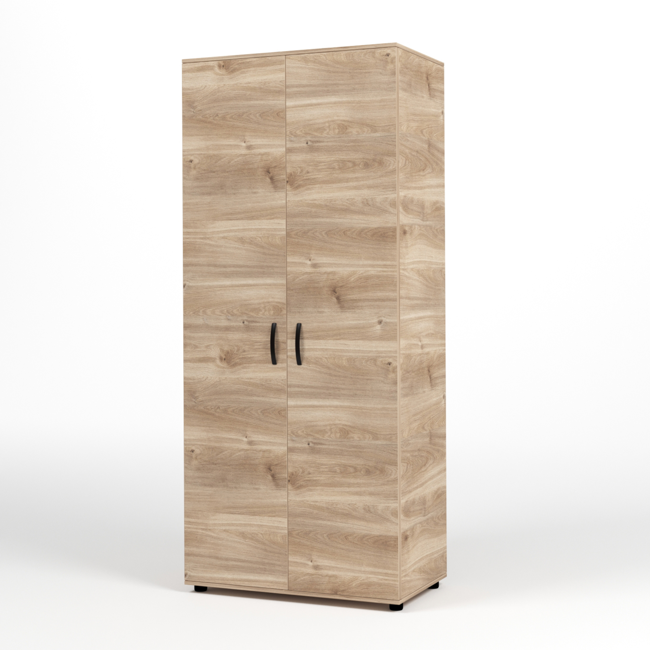 "Cleide" wooden wardrobe with 2 doors and 3 shelves, 80x52 cm, 205 cm high.