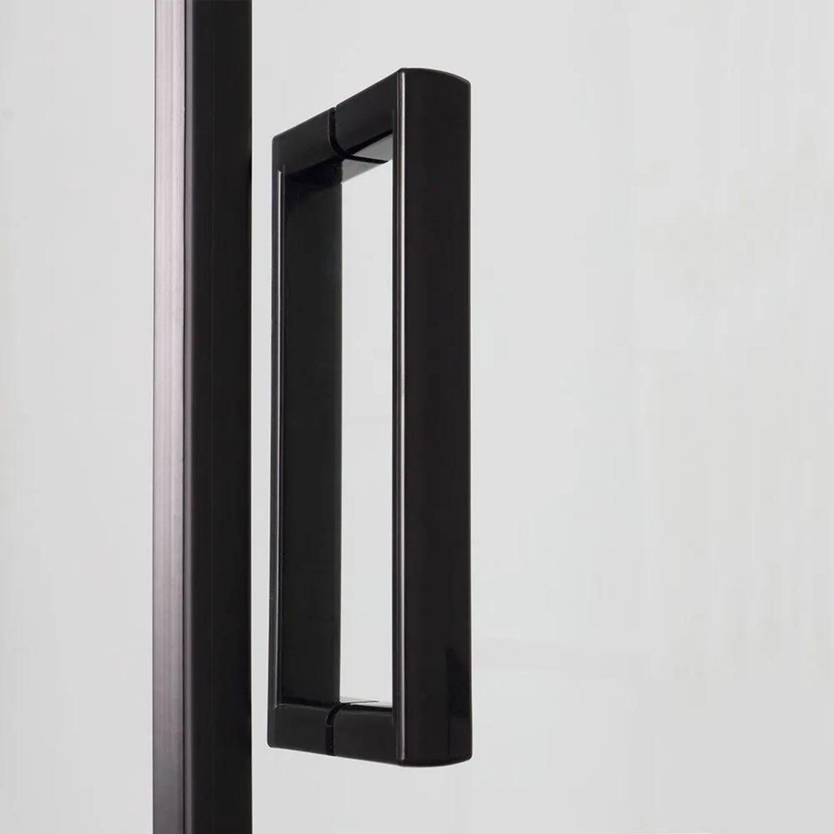 Box doccia semicircolare "Cielo" in vetro trasparente e profilo nero opaco h 190 cm - MondoViro