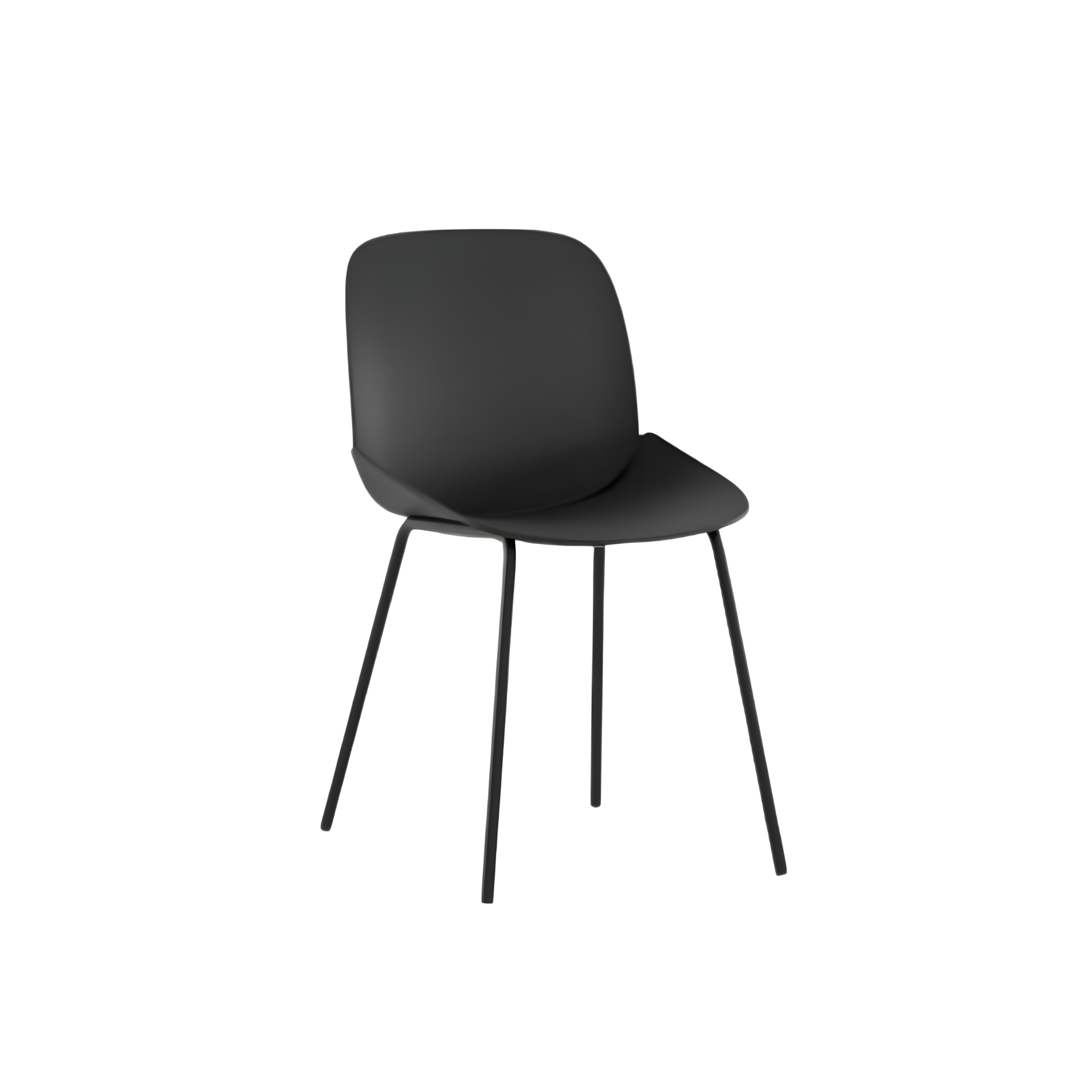 Set of modern "Azzurra" polypropylene chairs with painted metal frame for the living room