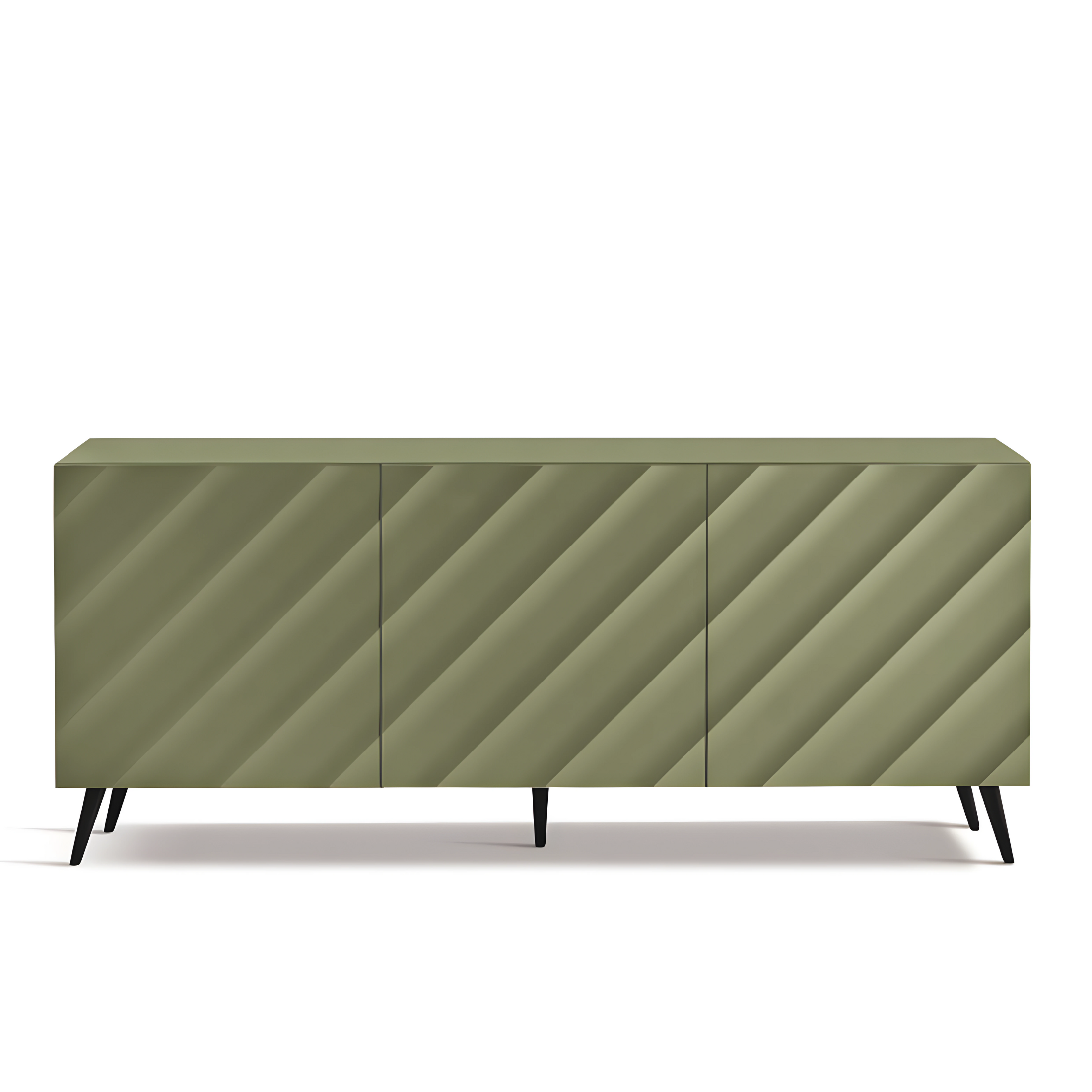 Assembled modern 3-door sideboard "Antares" in wood, 180x50 cm, h80 cm