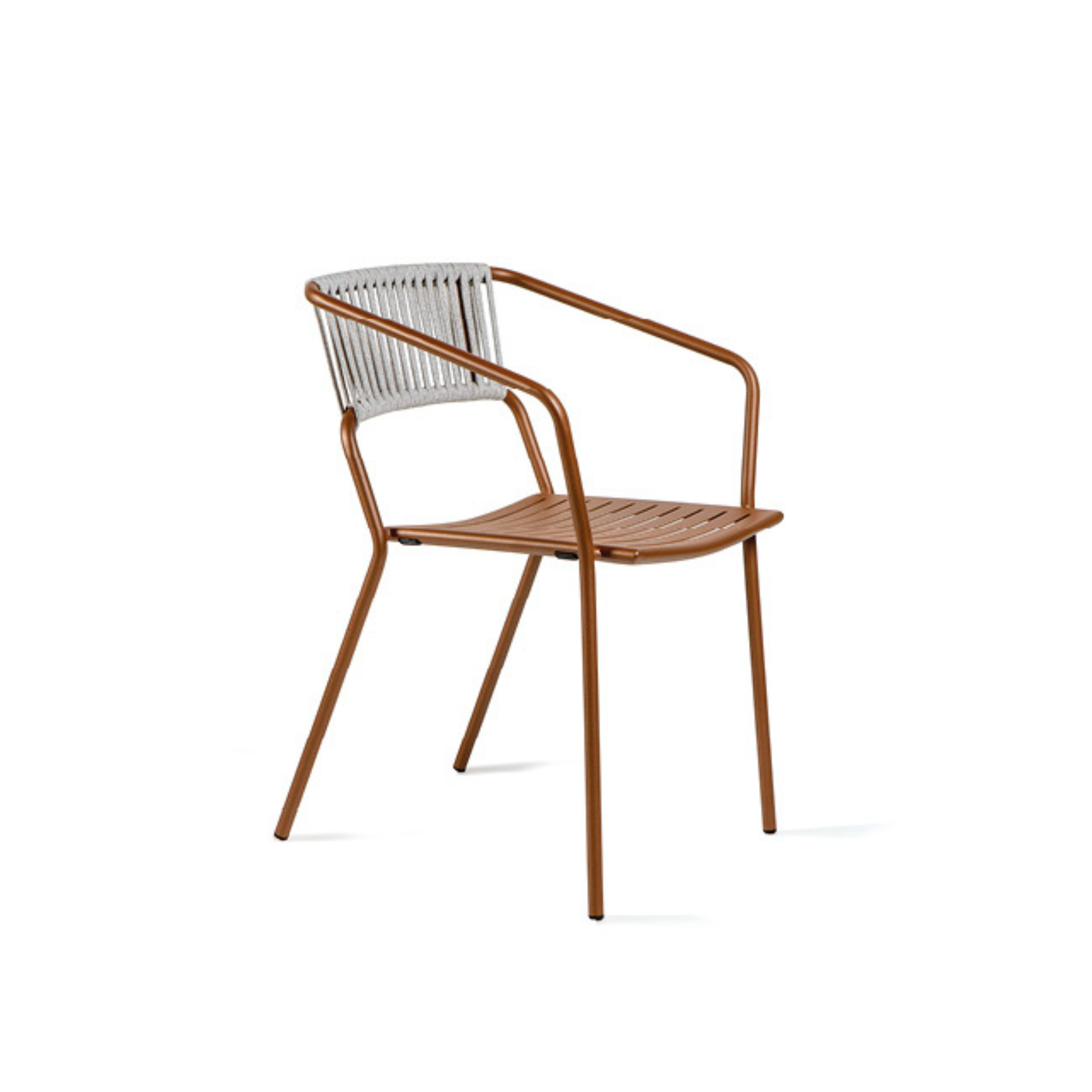 Set of "Slot" metal chairs with "Slot" rope backrest, stackable, 54x55 cm, 79h