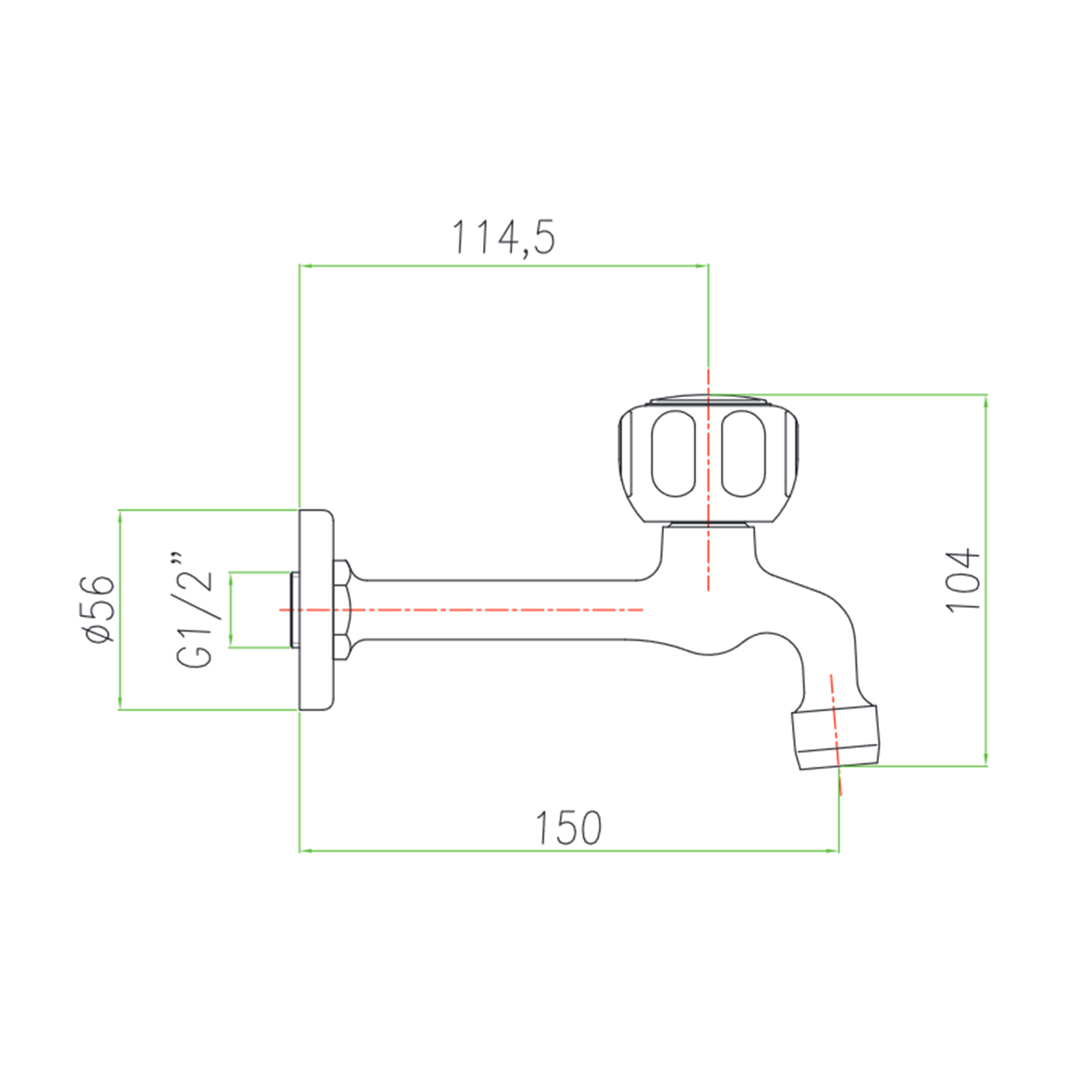 "Astro" mixer tap in chromed brass with 1/2" connection spout