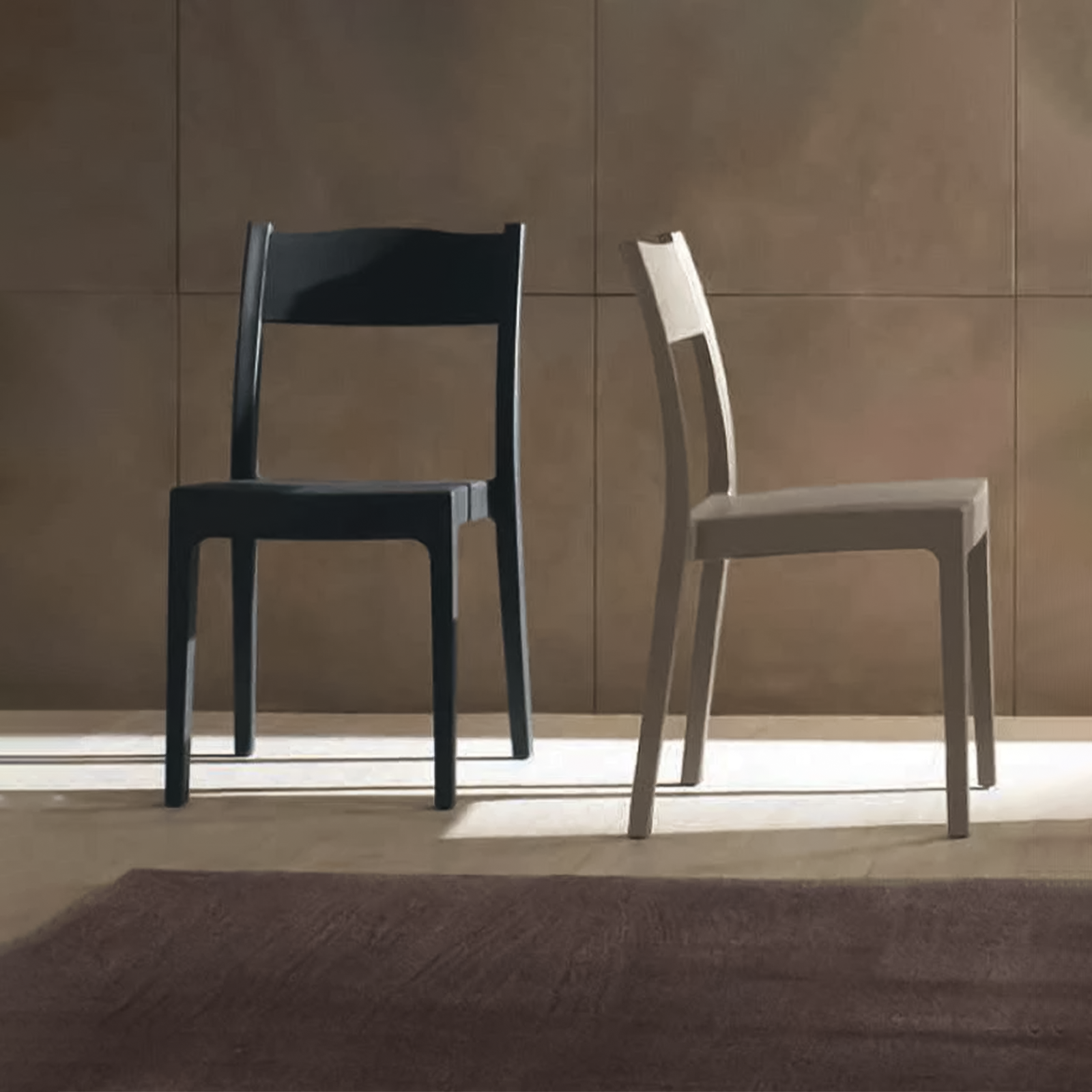 Set of "Vesta" resin garden chairs, resistant and stackable, 41x41 cm, 83 cm high.