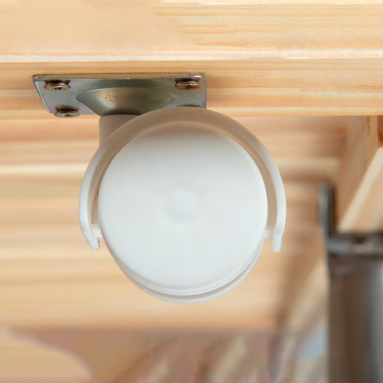 3-function pull-out double bed in white wood, 209x97 cm, 62 cm high