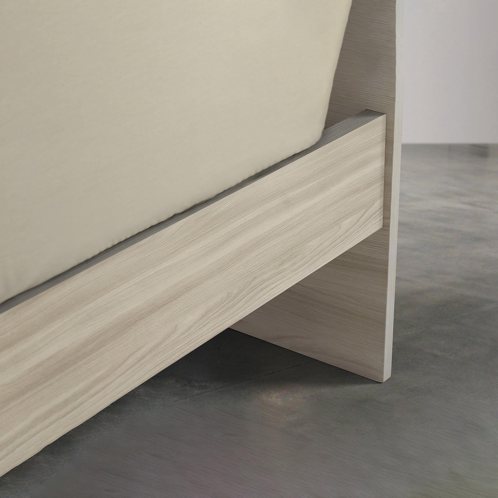 Single bed in elm wood "Modern" 200x85 cm 98h