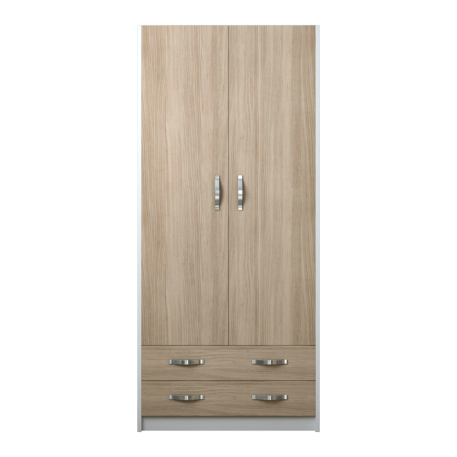 "Modern" two-door wardrobe with 2 drawers in elm wood, 91x52 cm, 210h