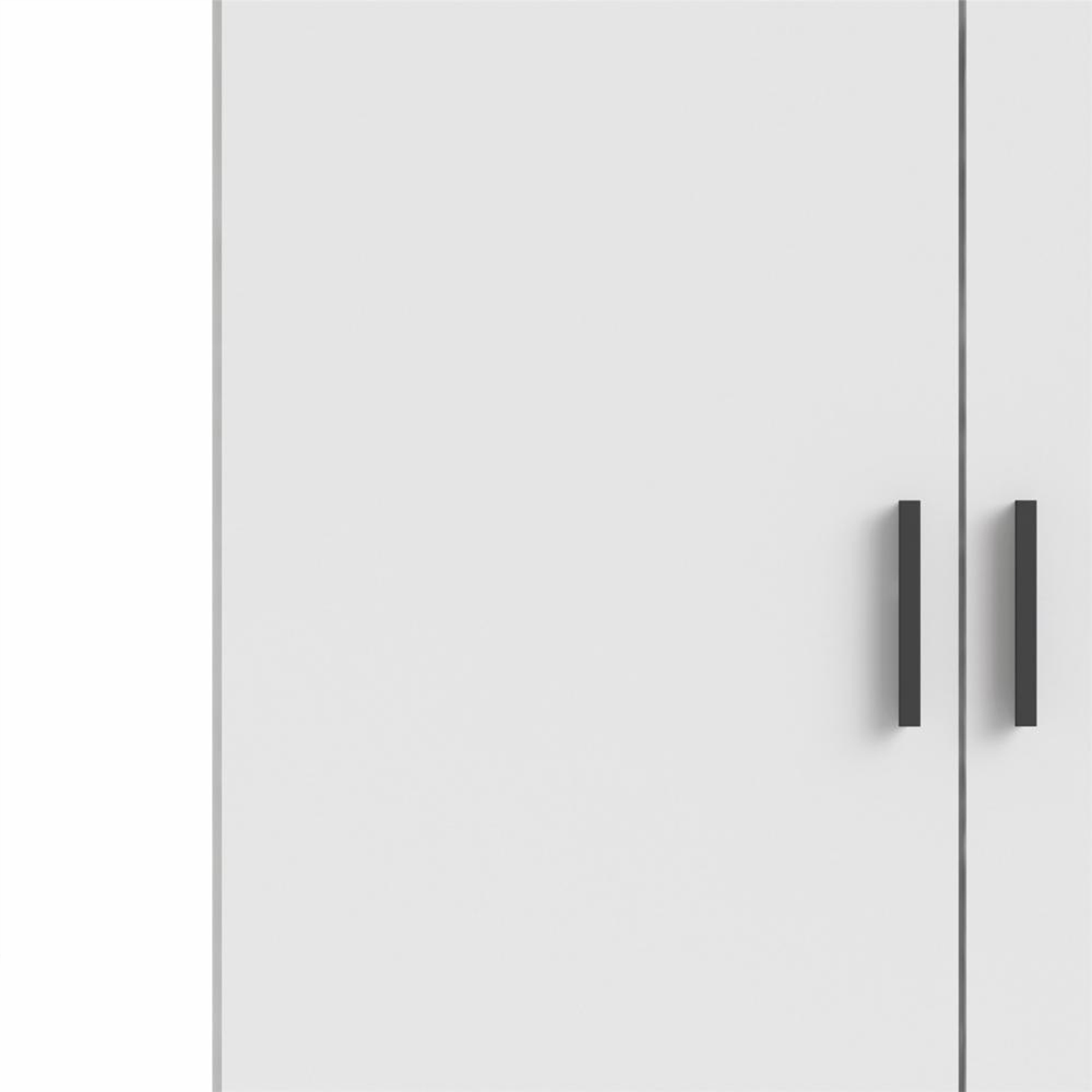 Modern wardrobe with doors and 3 drawers "Sprint" in white wood, 200 cm high.