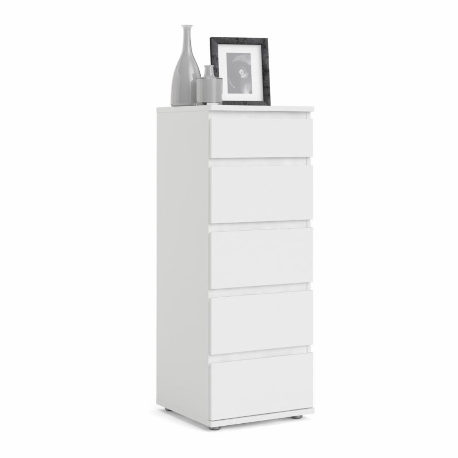 Modern "Nova" bedroom chest of drawers in white and oak wood