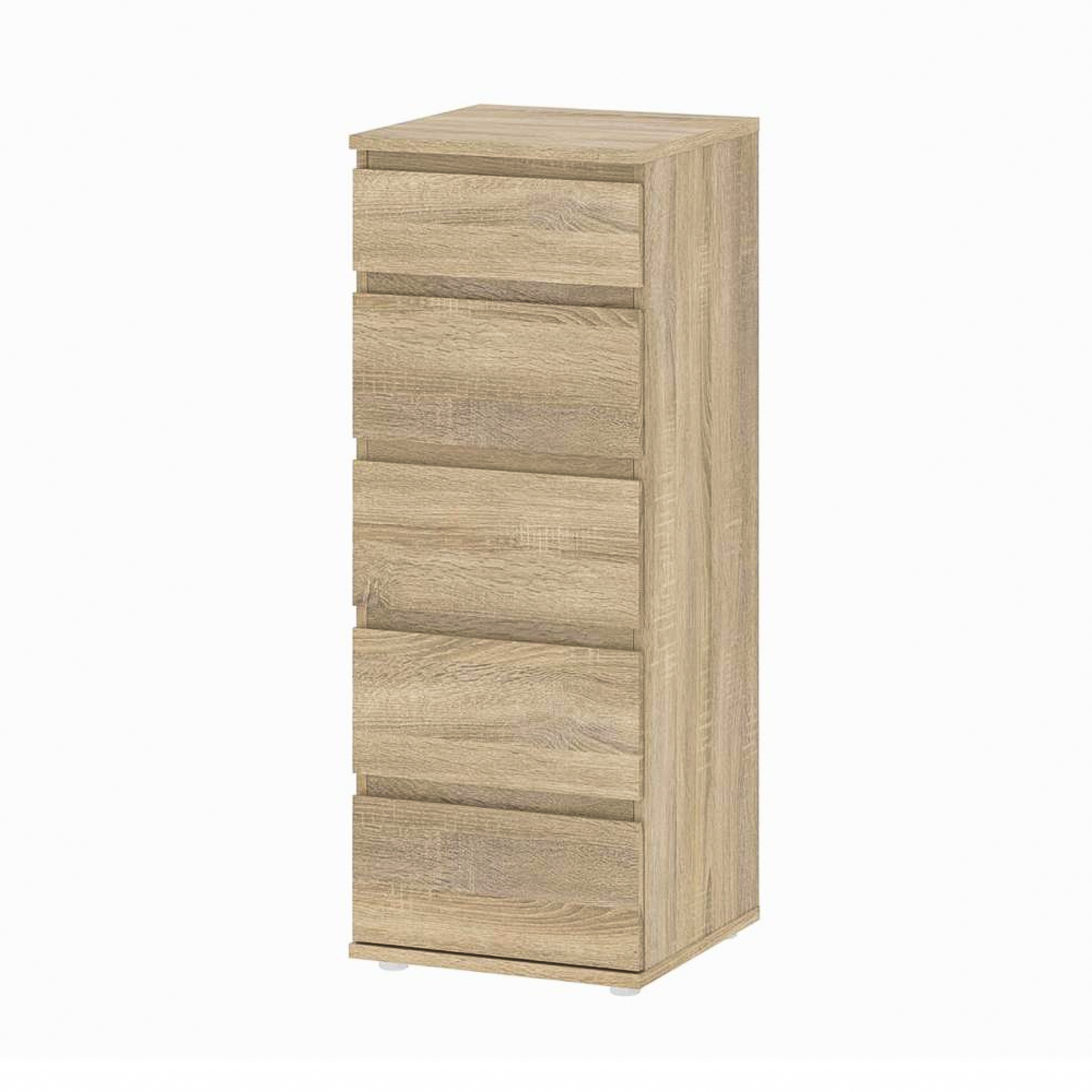 Modern "Nova" bedroom chest of drawers in white and oak wood