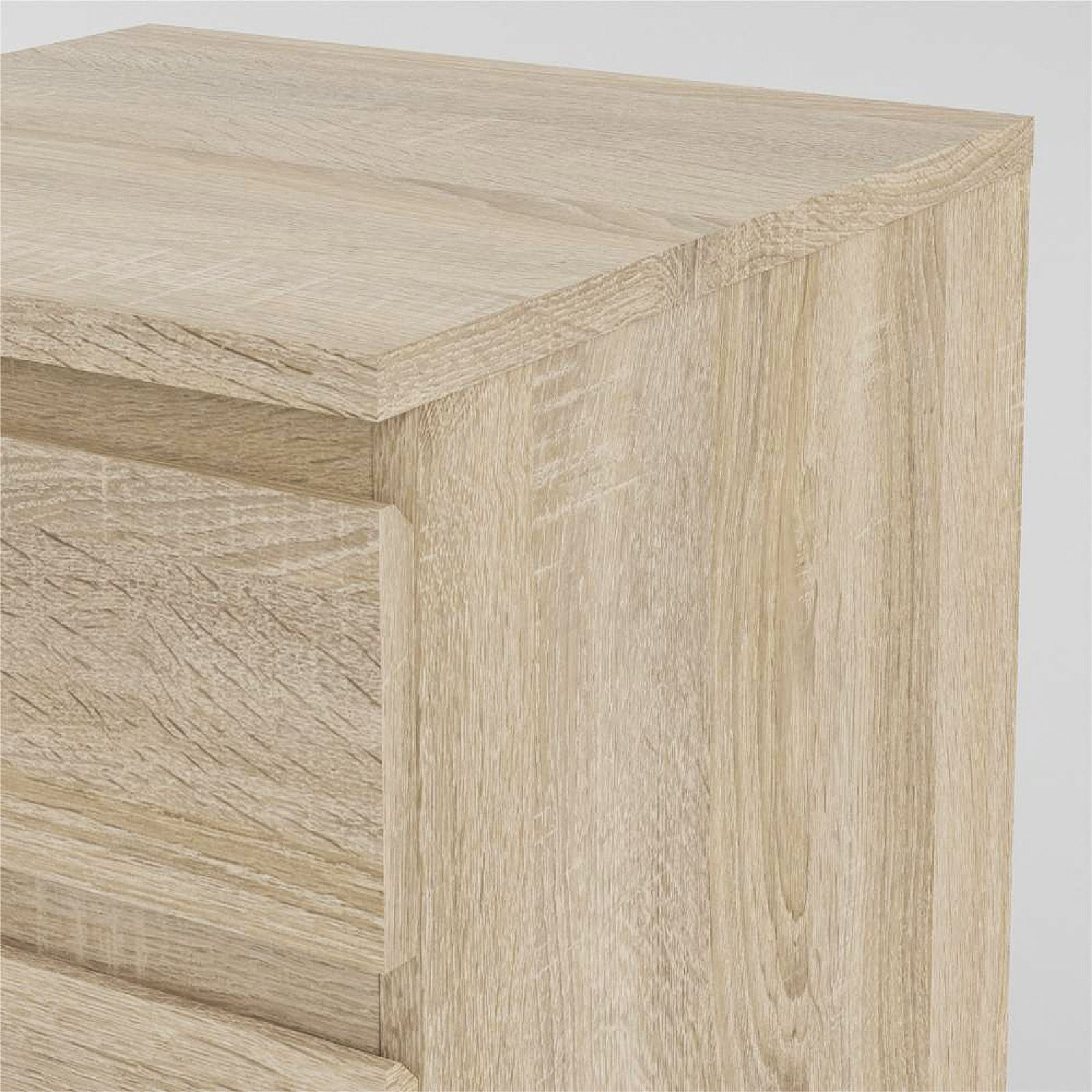 Modern "Nova" bedroom chest of drawers in white and oak wood