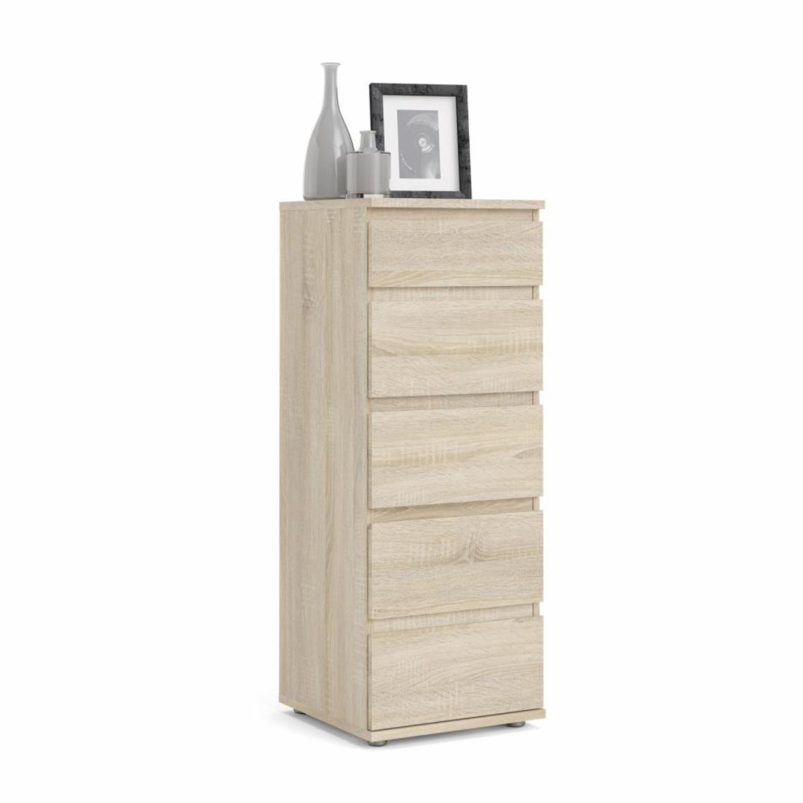 Modern "Nova" bedroom chest of drawers in white and oak wood