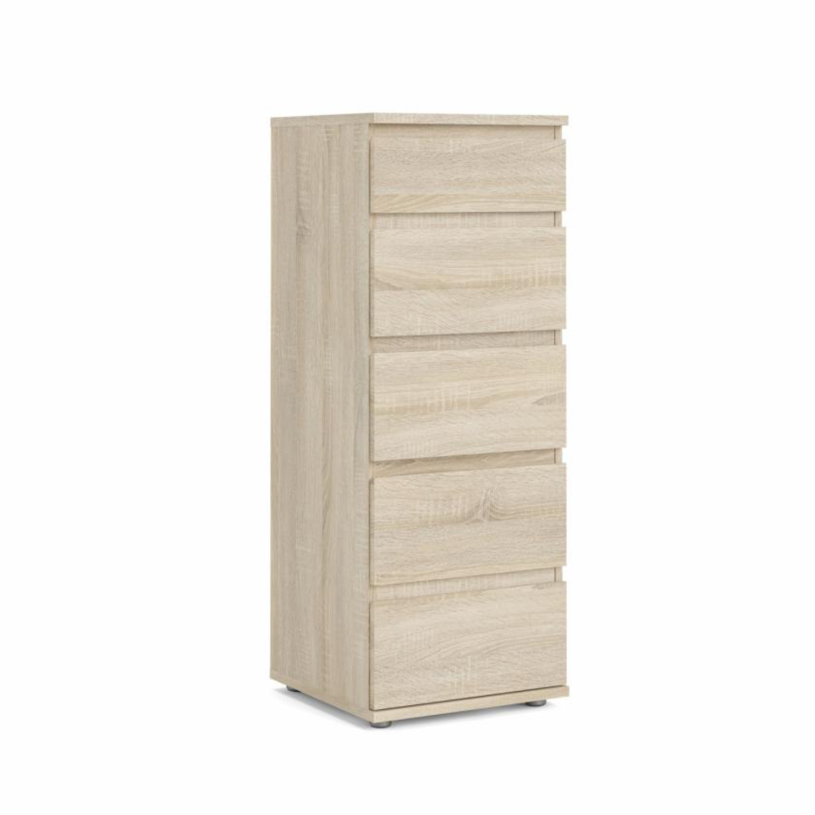 Modern "Nova" bedroom chest of drawers in white and oak wood