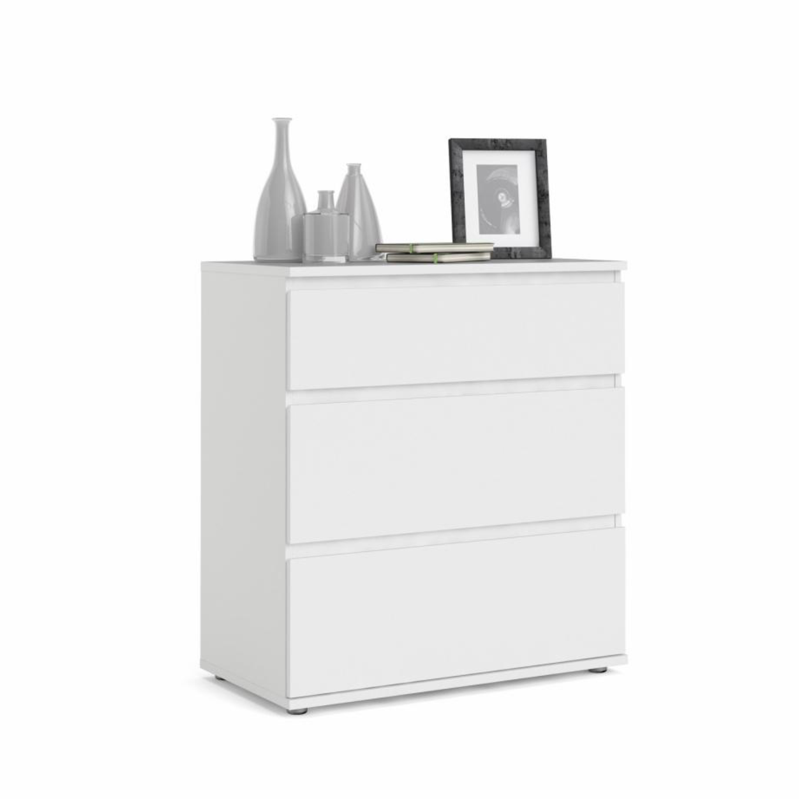 Modern "Nova" bedroom chest of drawers in white and oak wood