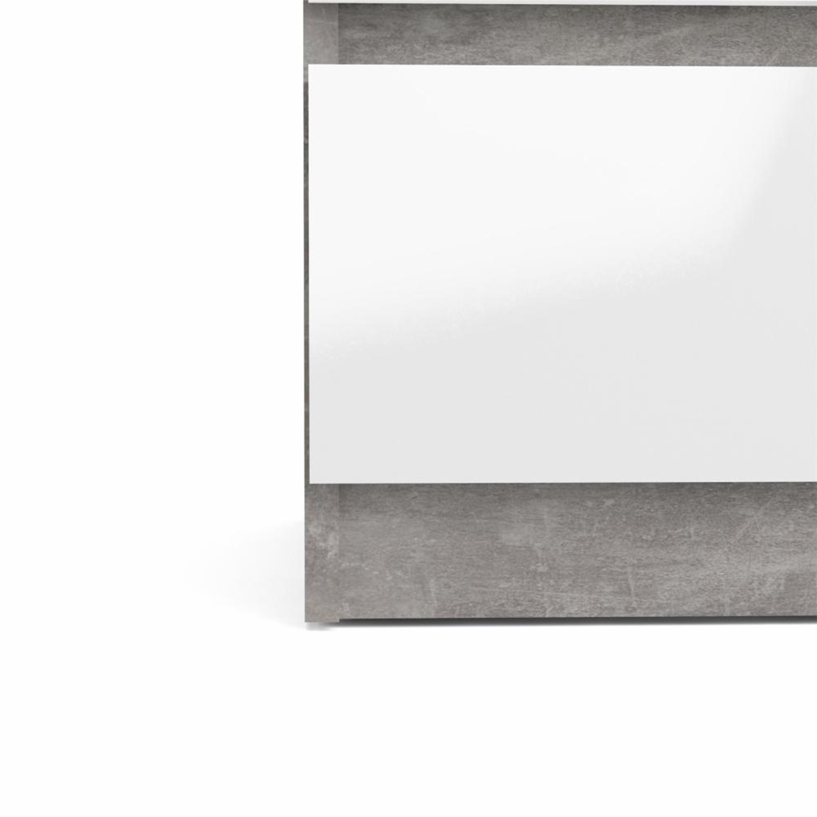 Modern "Naia" bedroom chest of drawers in white wood and concrete