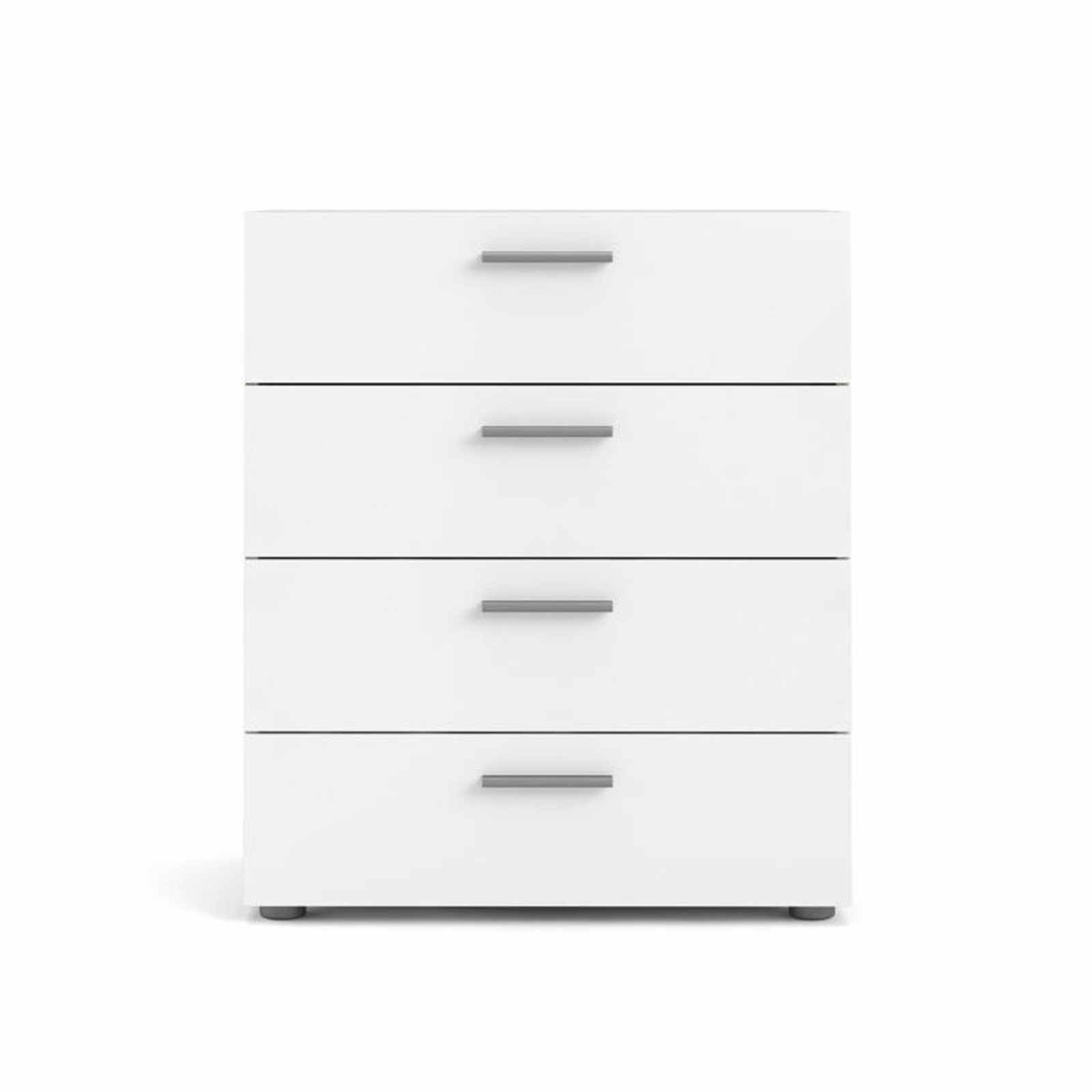 Modern chest of drawers "Pepe" in white wood and oak 4 drawers 70x40 cm 82h