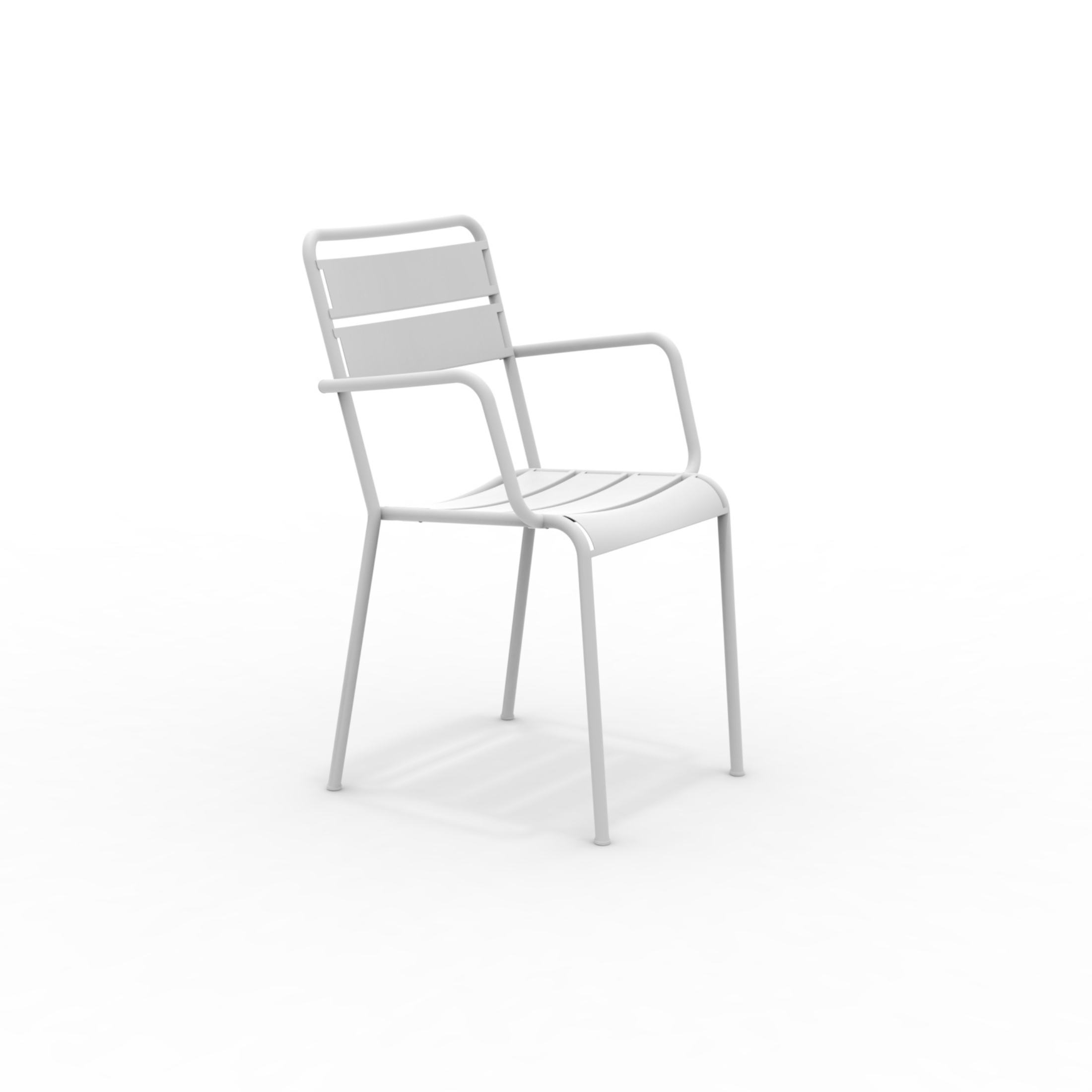 Set of modern and stackable "Twist" metal garden chairs with armrests, 55x57 cm, 87h