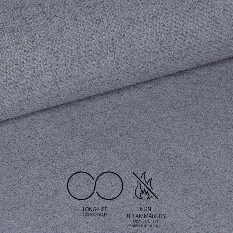 Set of "Vika" dining chairs upholstered in fabric with black metal legs, 48x58 cm, 90 cm high.