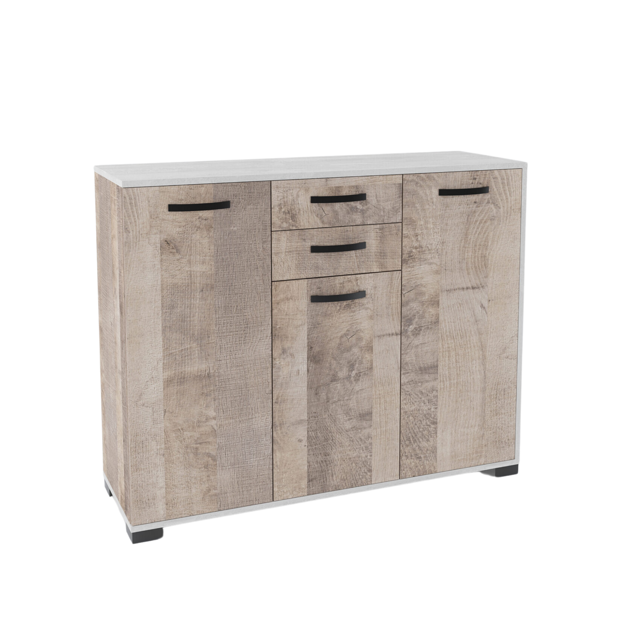 "Chef" wooden buffet sideboard with 3 doors and 2 drawers for the living room, 107x36 cm, 86h