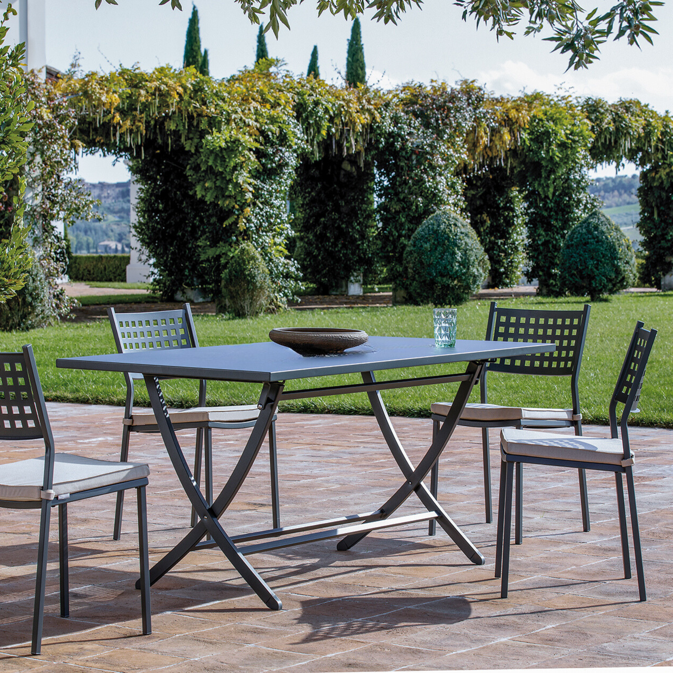 "Vegas" 75cm Galvanized Metal Folding Garden Table