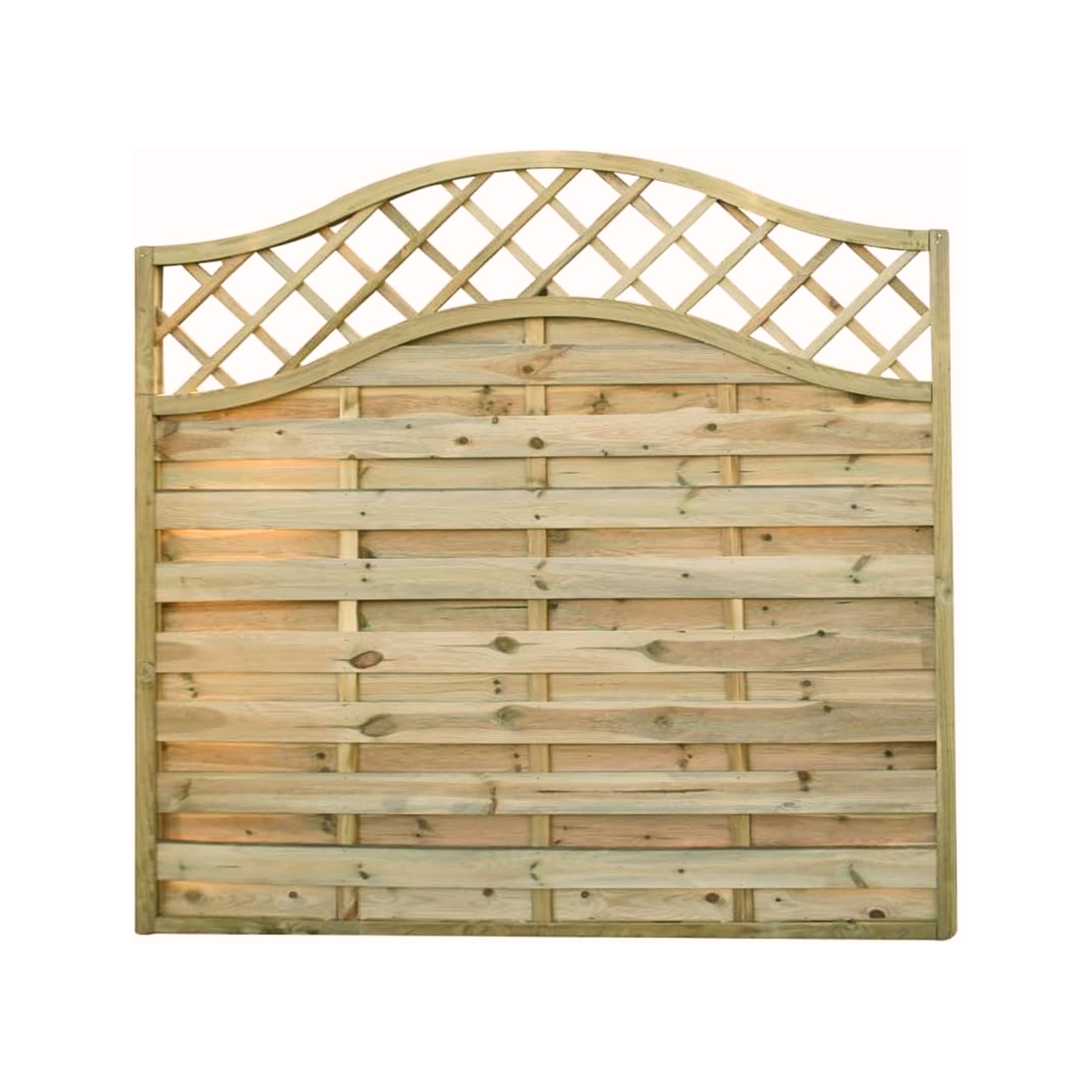 "Shaped" windbreak fence panel made of impregnated wood, 180x180 cm.