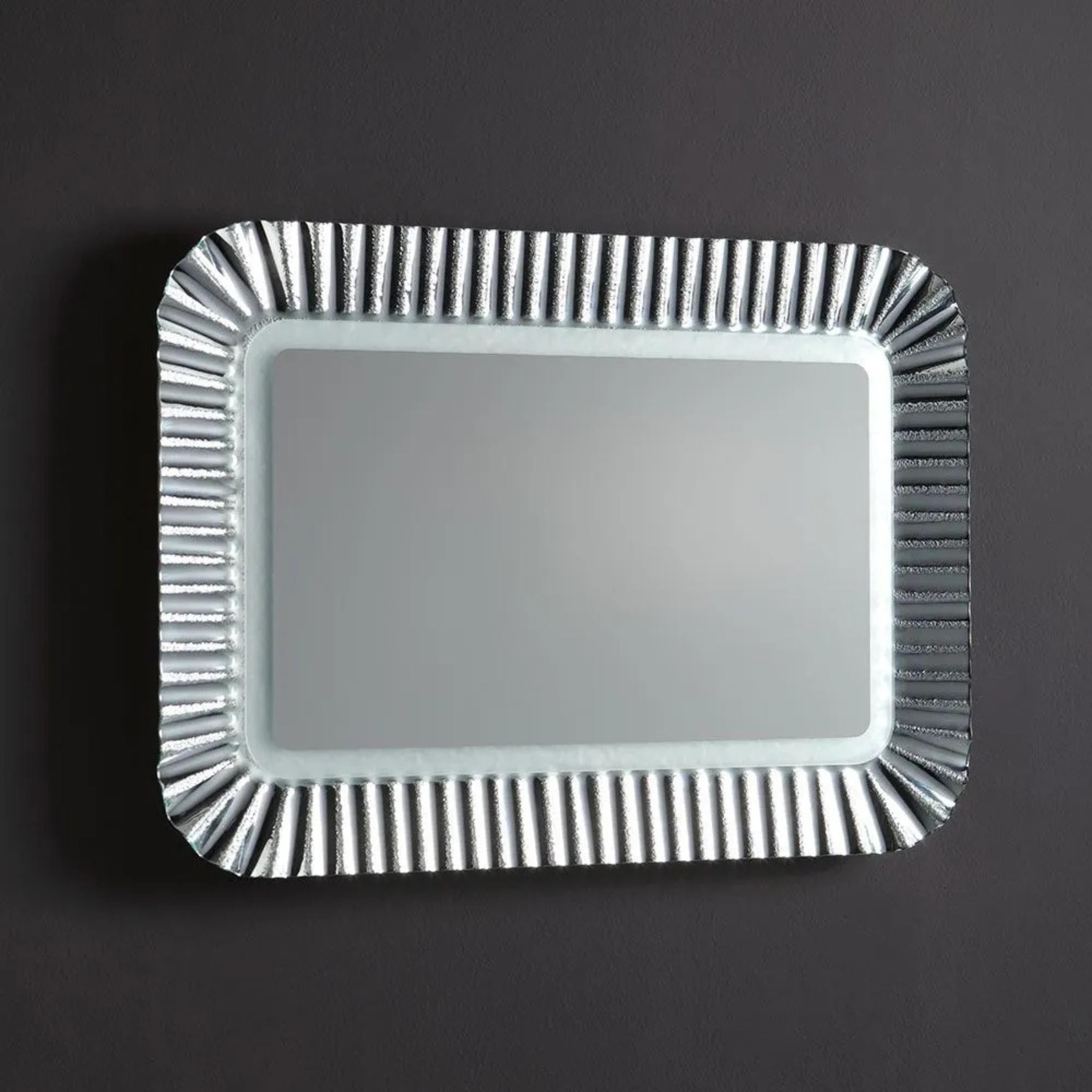 Rectangular LED mirror "Redding" with reversible fused glass frame 94x68 cm