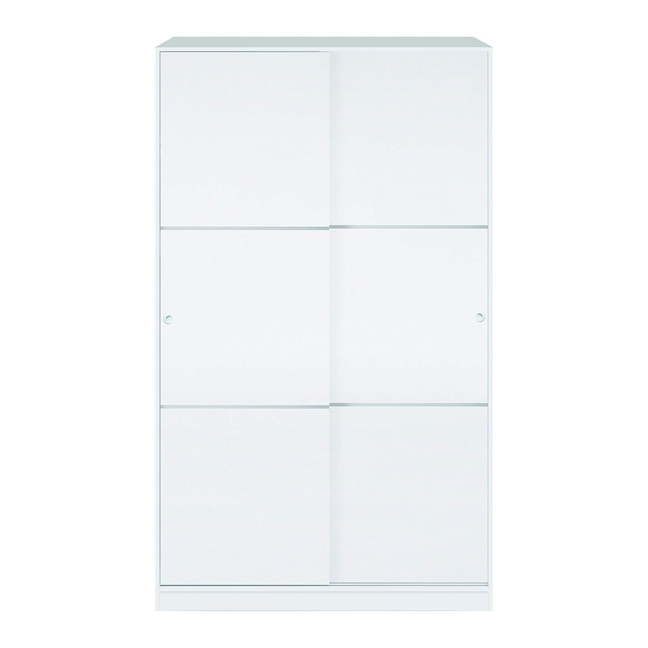 White wooden wardrobe "Home" with 2 sliding doors and 3 shelves 120x50 cm 200 h