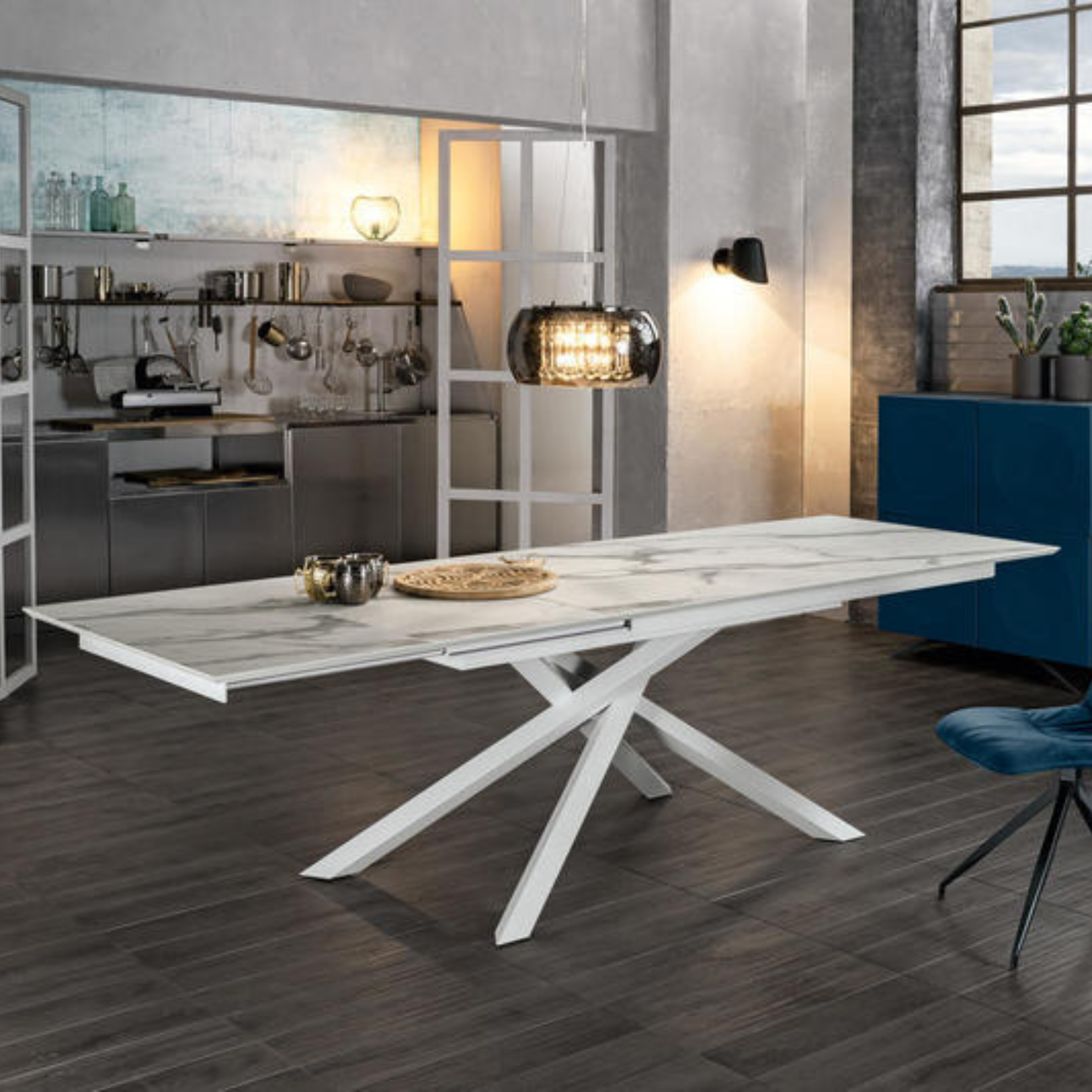 Extendable table "Jade" HPL top, aluminum legs, 170/270x90 cm, 76h