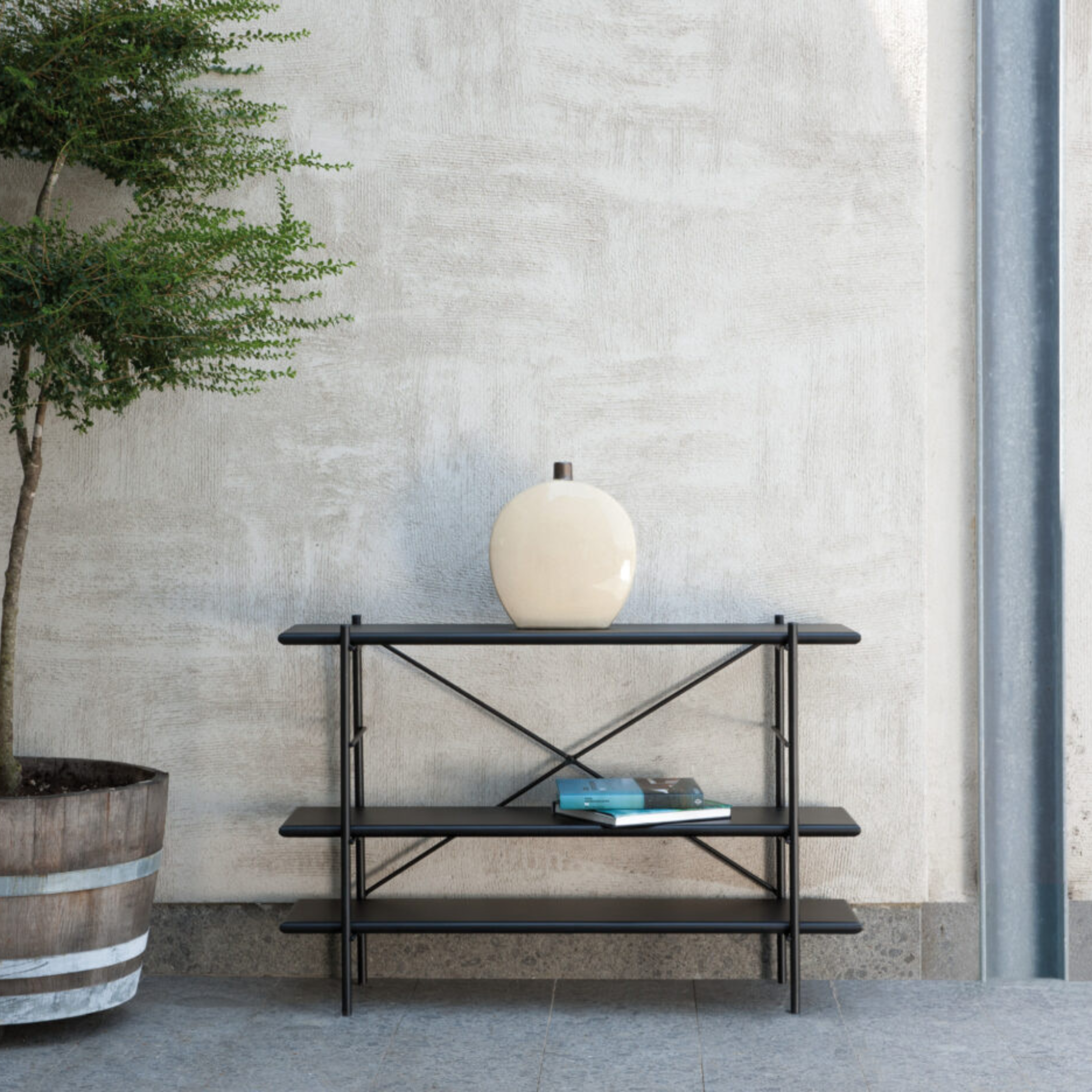 "ET" metal étagère shelf, garden bookcase 120x34 cm