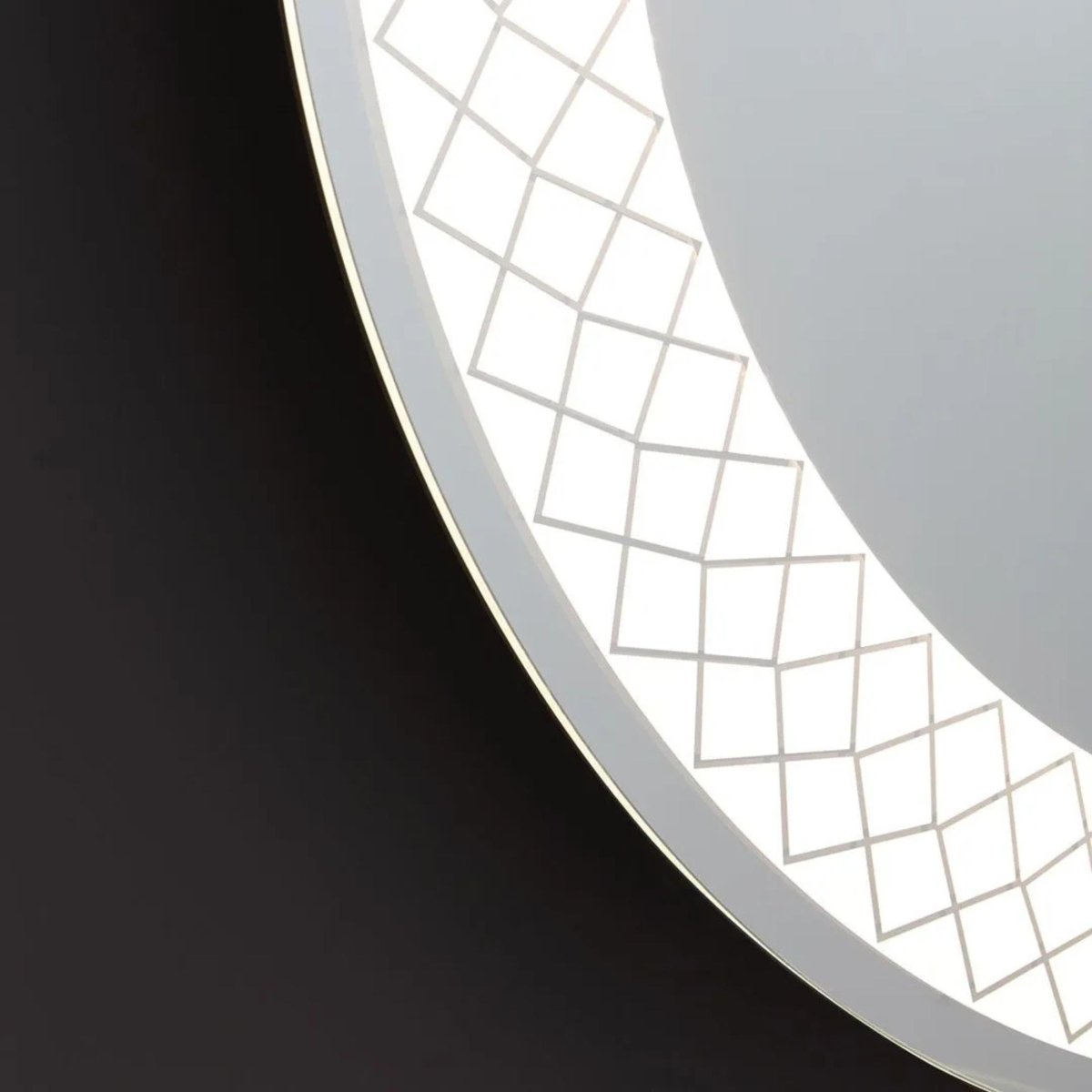 Specchio rotondo con cornice illuminata a led "Aura" in alluminio cm 70x70 - MondoViro