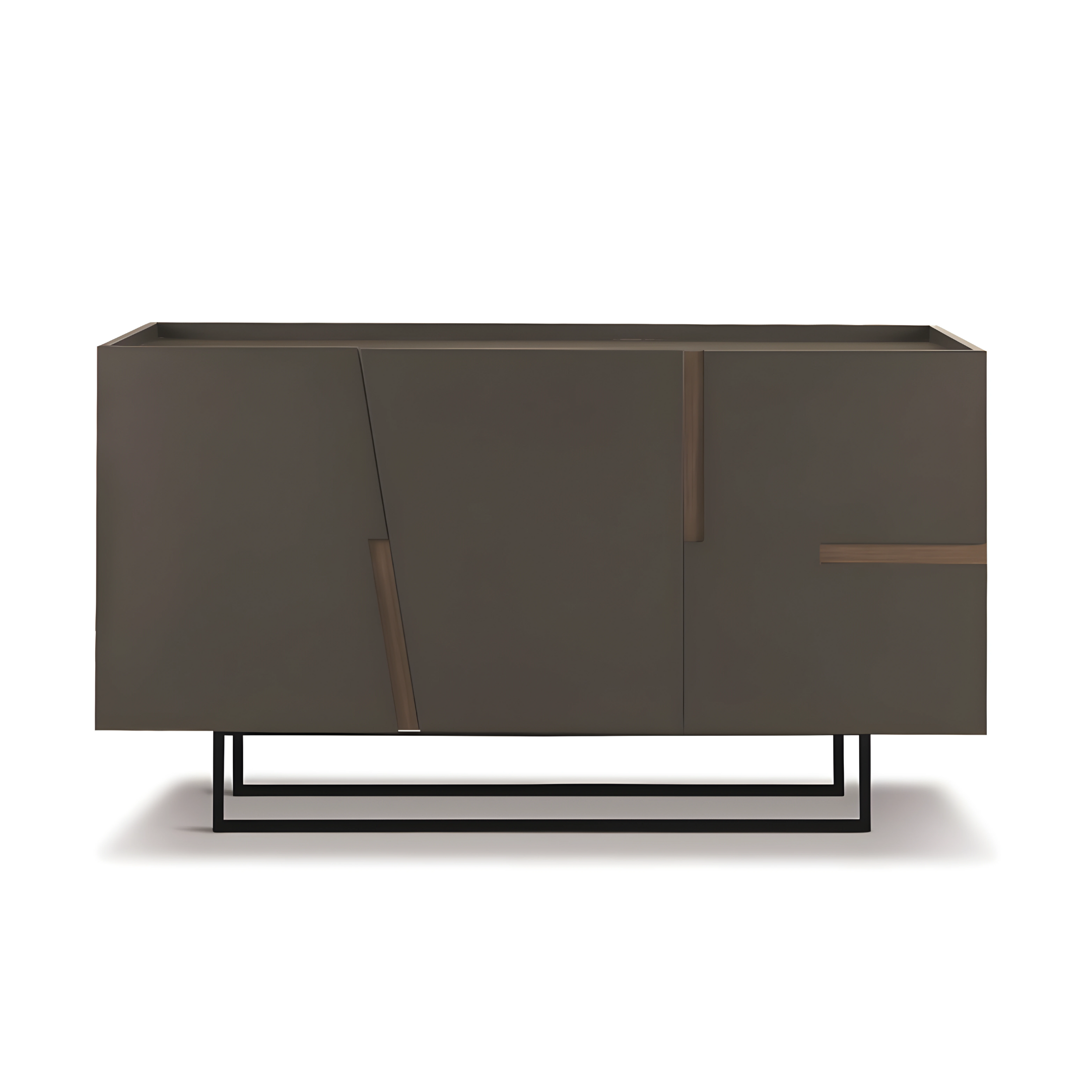 Modern 3-door sideboard "Toledo" in melamine, 160x50 cm, 89h pre-assembled