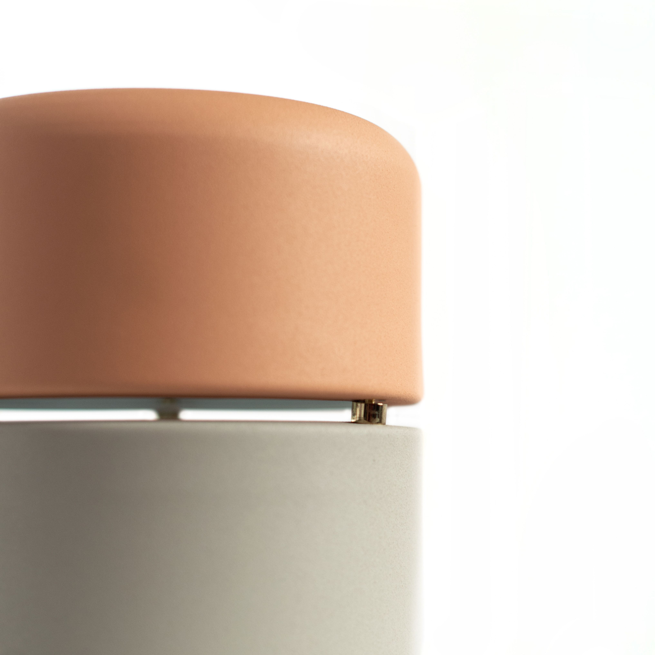 Metal lamp with "Spica" lampshade, floor, table and hanging