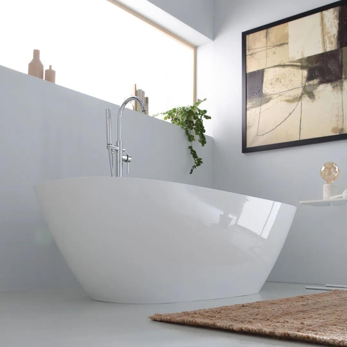 Vasca da bagno freestanding "Rimini" in marmo ricomposto cm 160x75 48h - MondoViro