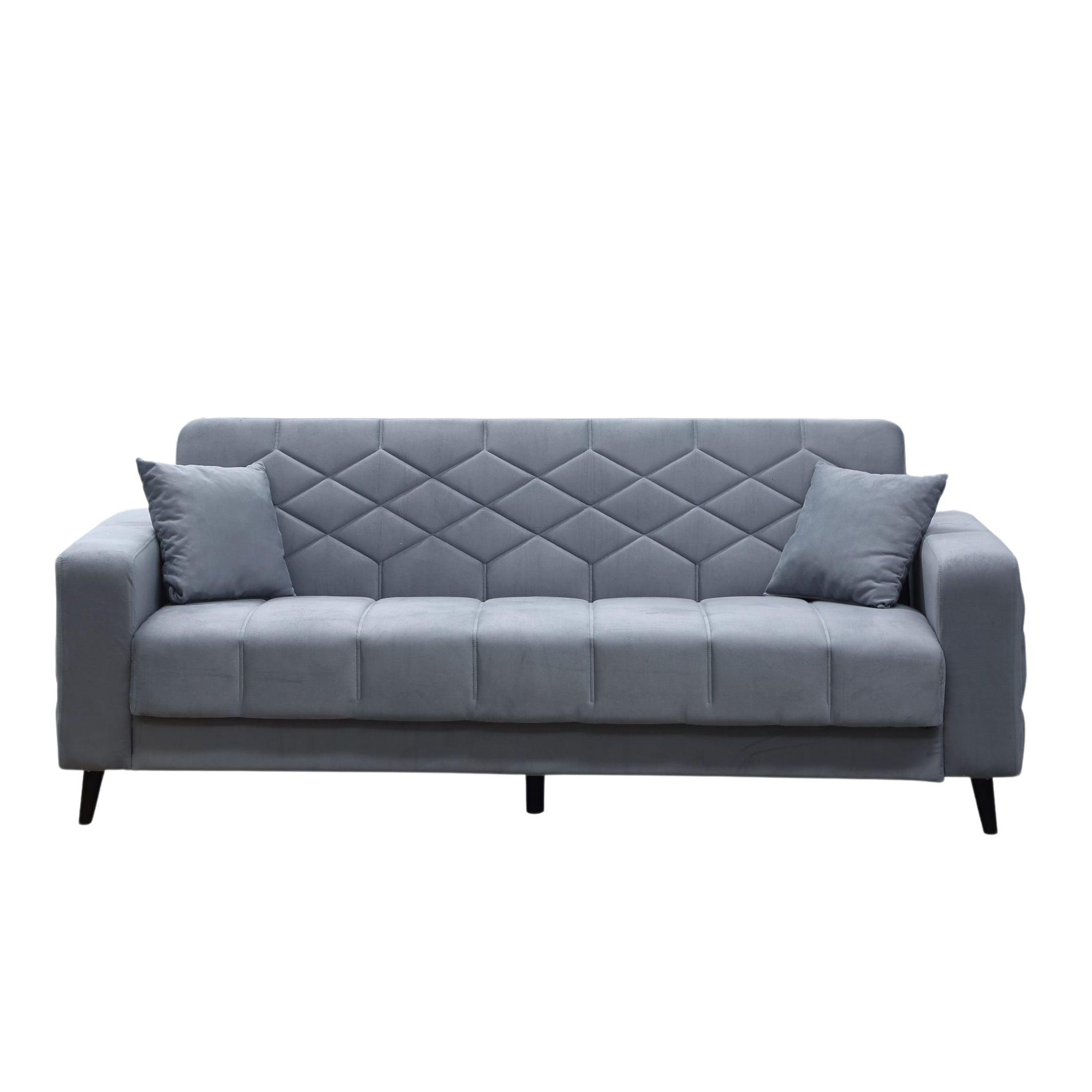 Modern 3-seater "Lisa" velvet sofa bed for living room, 225x85 cm, 84h