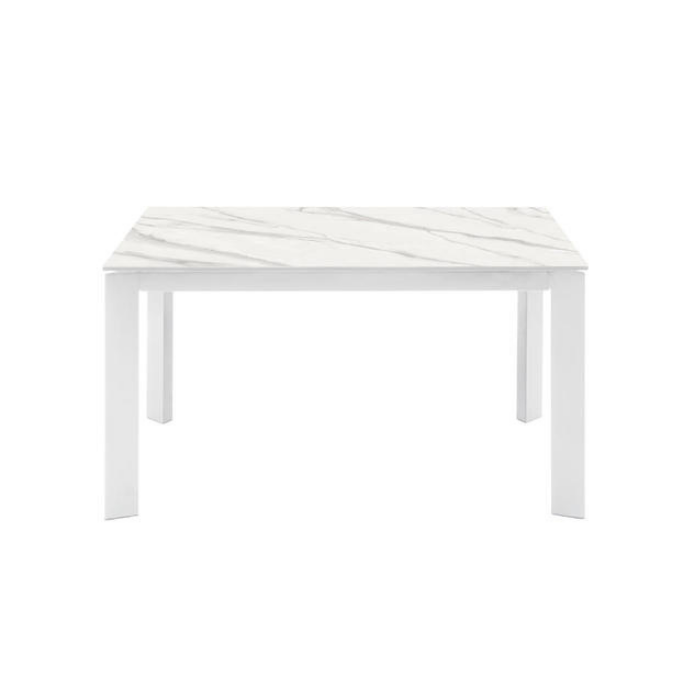 Extendable modern white marble ceramic table "Eagle" 140/190x90 cm 76h