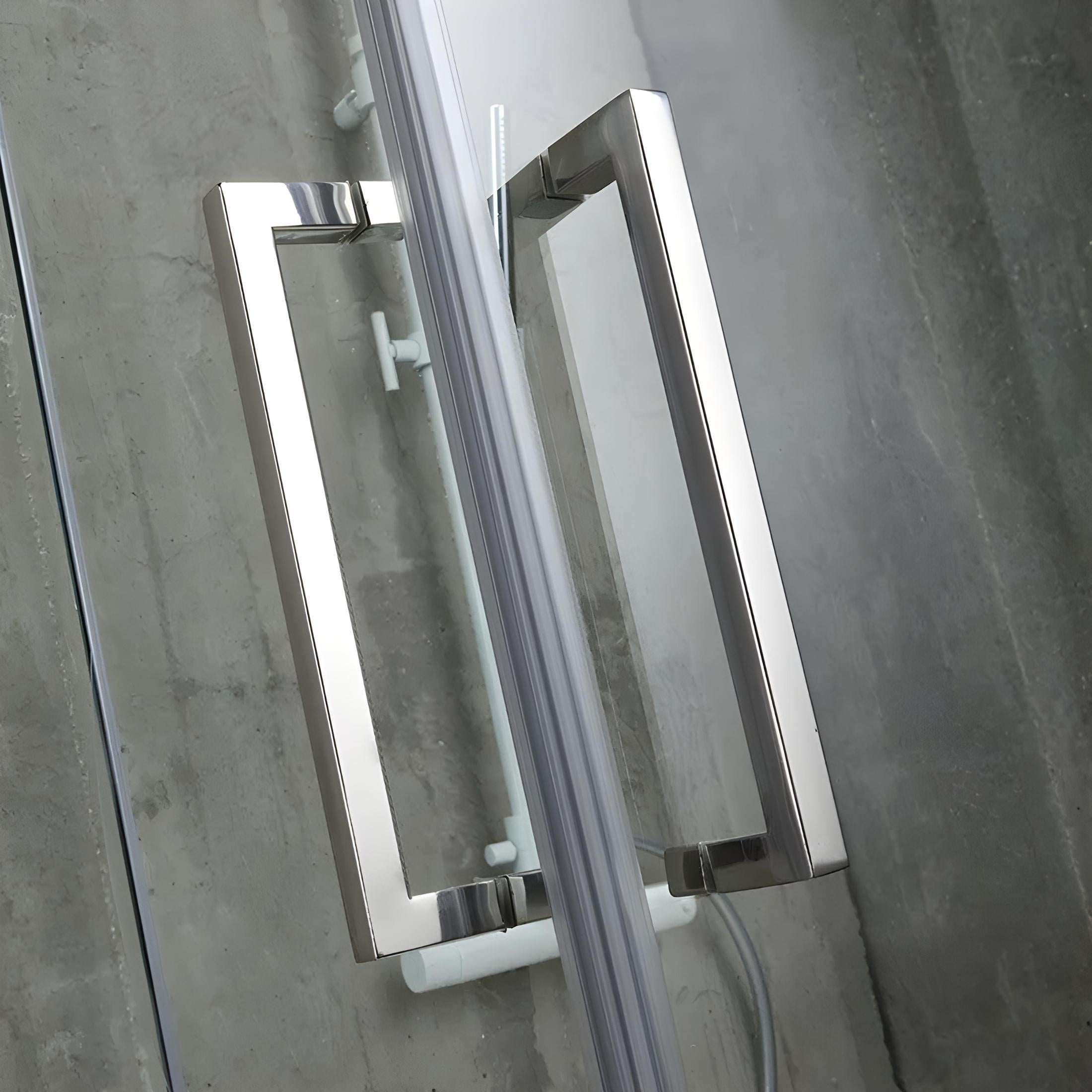 "Lion" semicircular frameless glass shower enclosure, 190 cm high