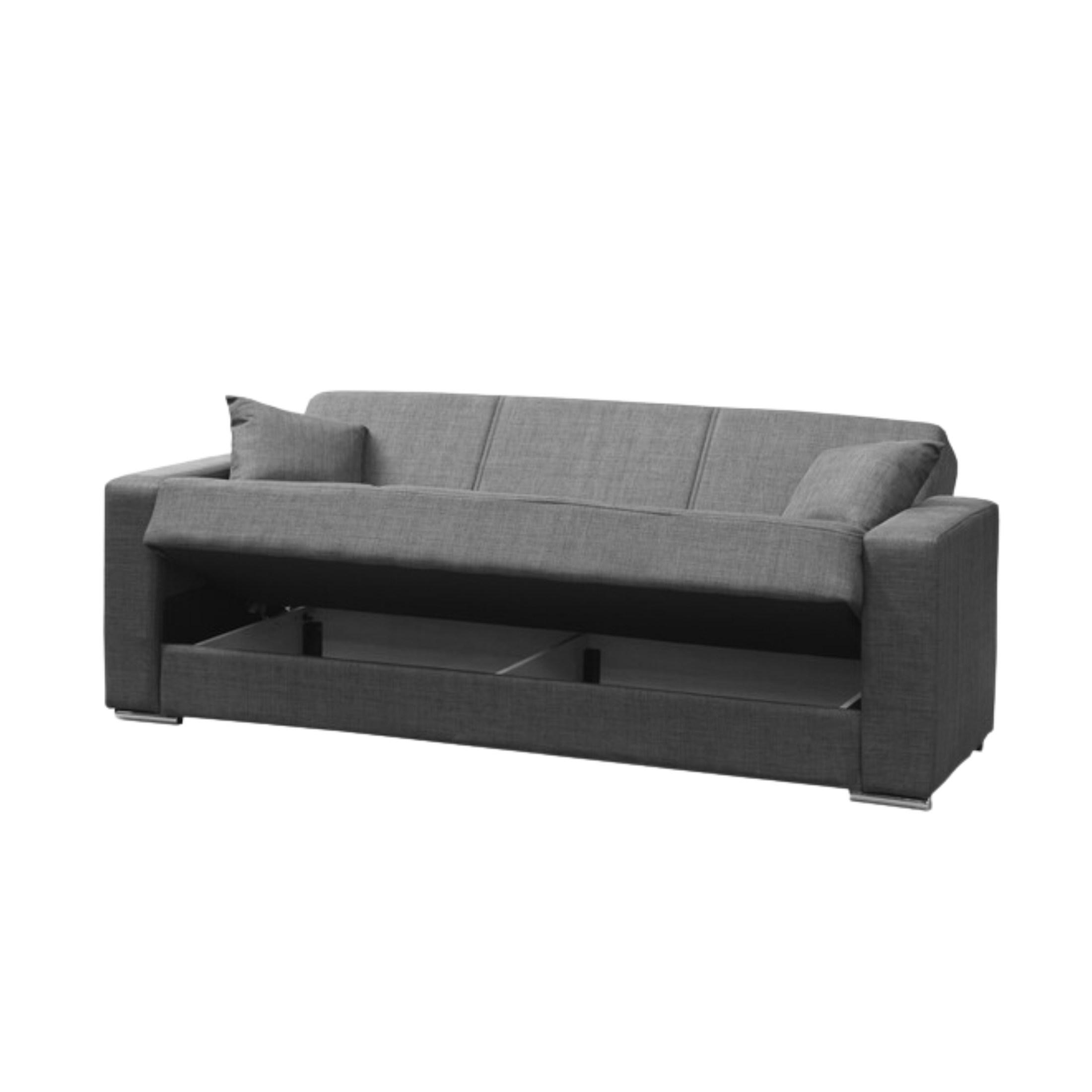 "Futura" 3-seater sofa bed in fabric with chromed feet, 220x84 cm, 82h