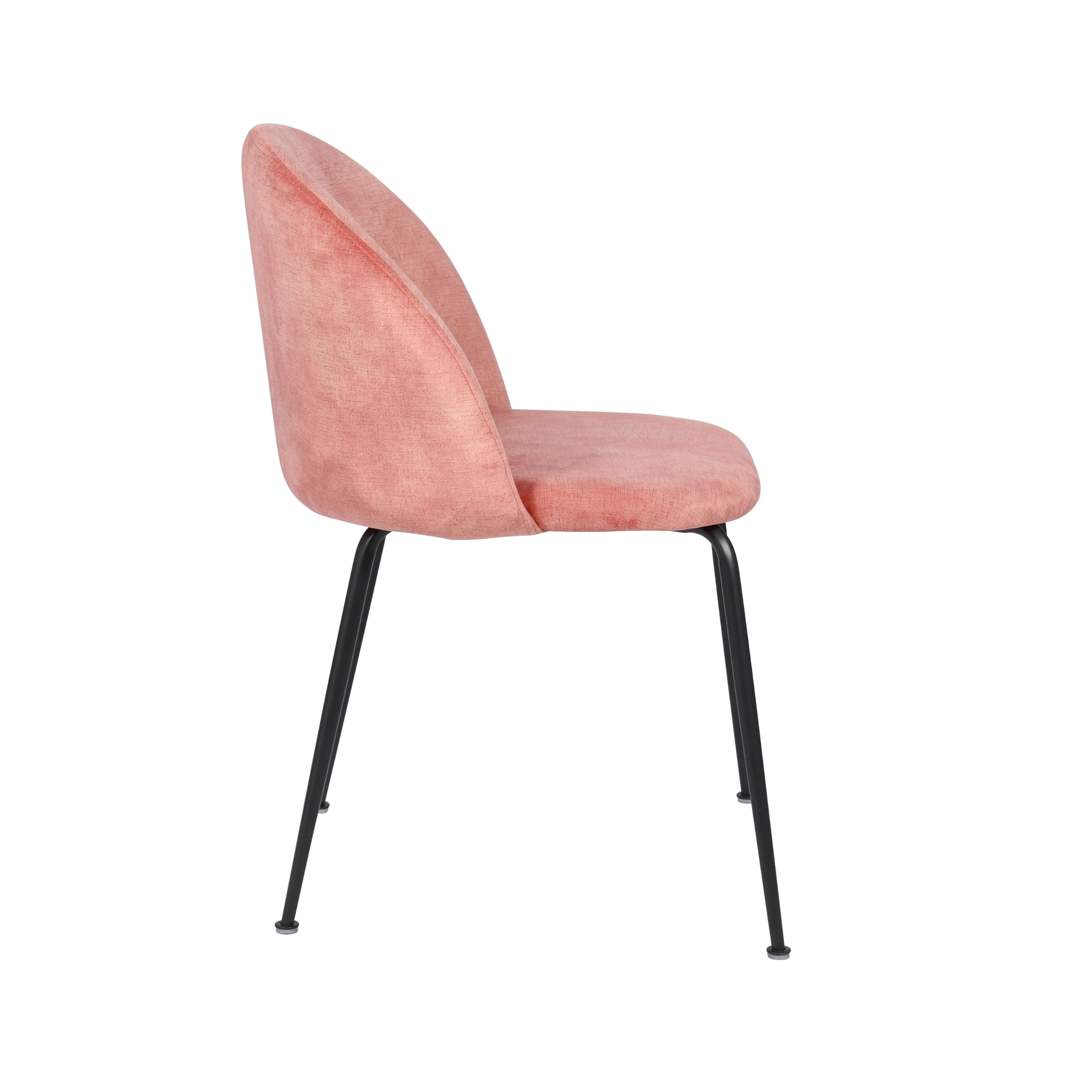 Set of "Lumina" velvet upholstered chairs with metal legs, 45x55 cm, 79 cm high.