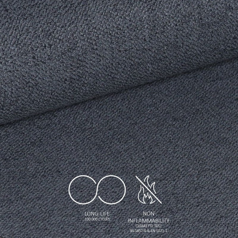 Set of swivel dining chairs "Piyan" upholstered in dark grey fabric cm 55x58 80h