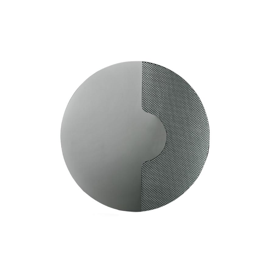 Specchio da parete tondo "Ilia" con inserto a rete per ambienti moderni - MondoViro
