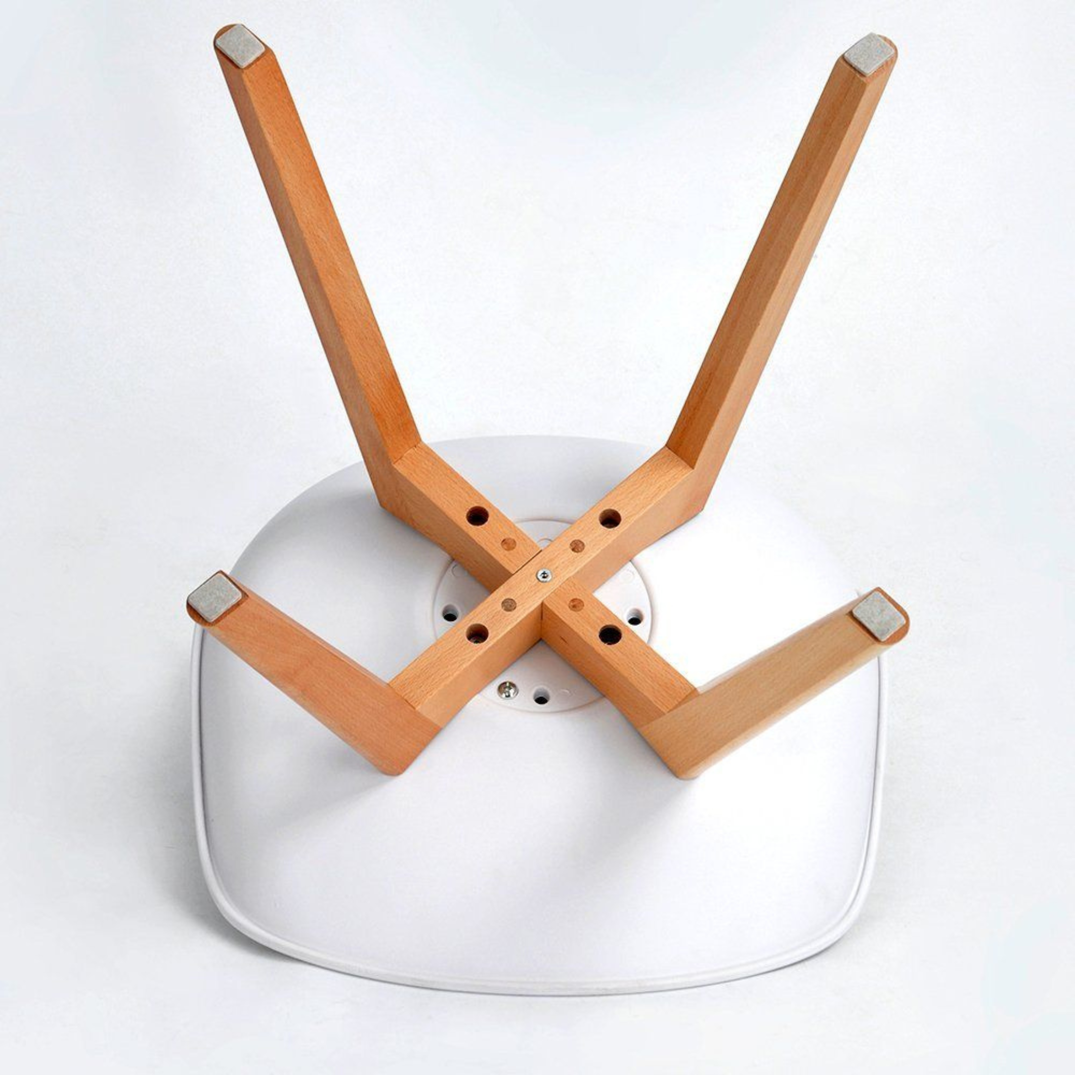 Set of padded chairs in imitation leather "Stilezze" armchairs with wooden legs cm 52x48.5 82h