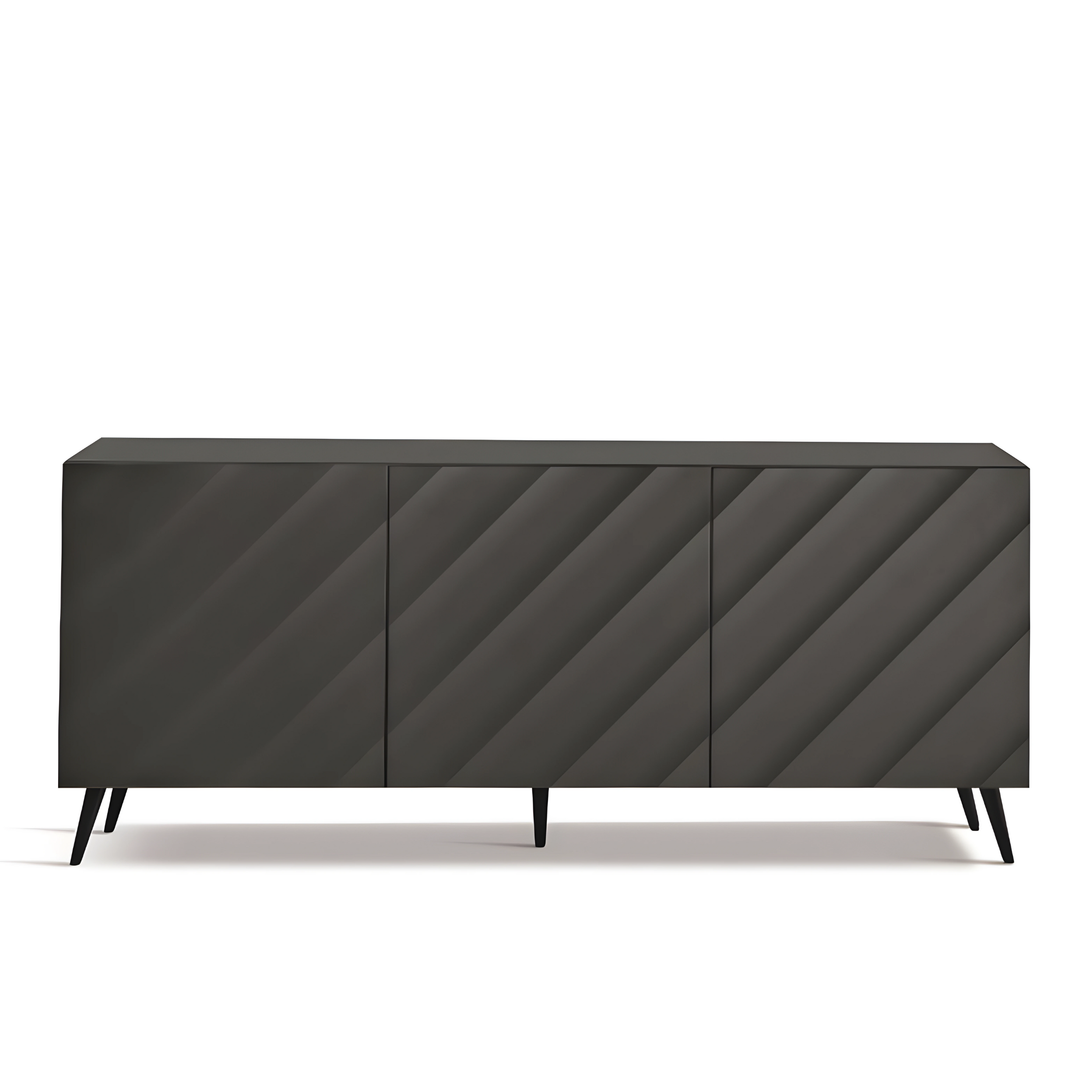 Assembled modern 3-door sideboard "Antares" in wood, 180x50 cm, h80 cm