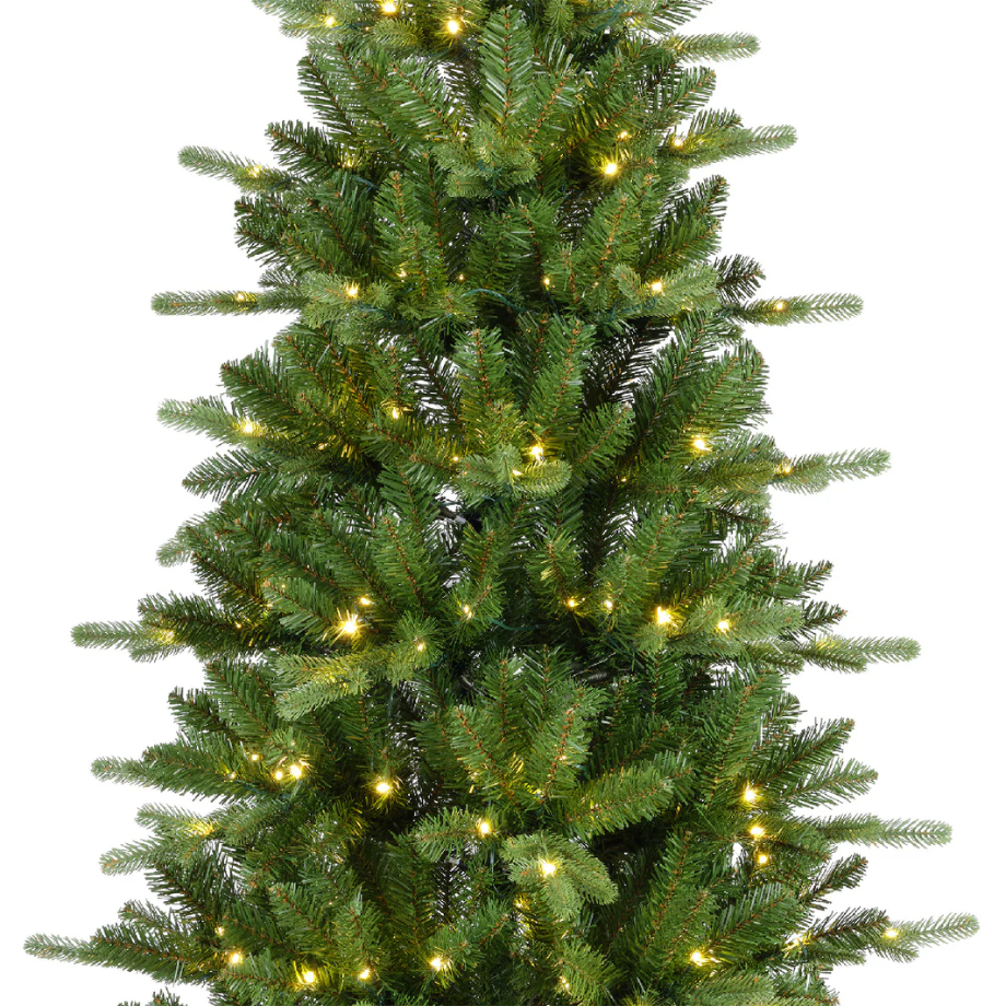 Slim Christmas tree "Arielis Slim" with micro LEDs in PE Real Touch Effect + PVC